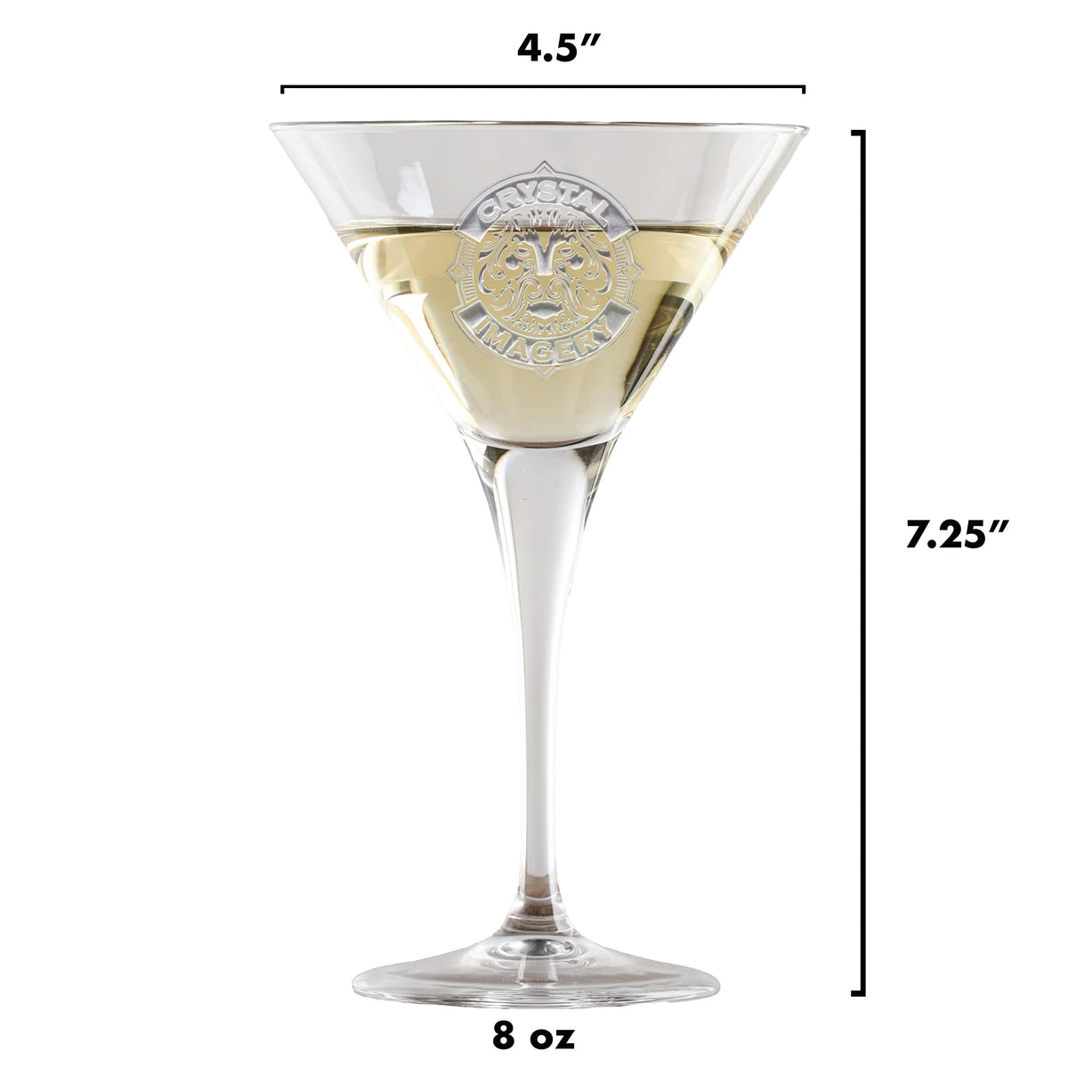 My Own Logo, Engraved Crystal Martini Glass