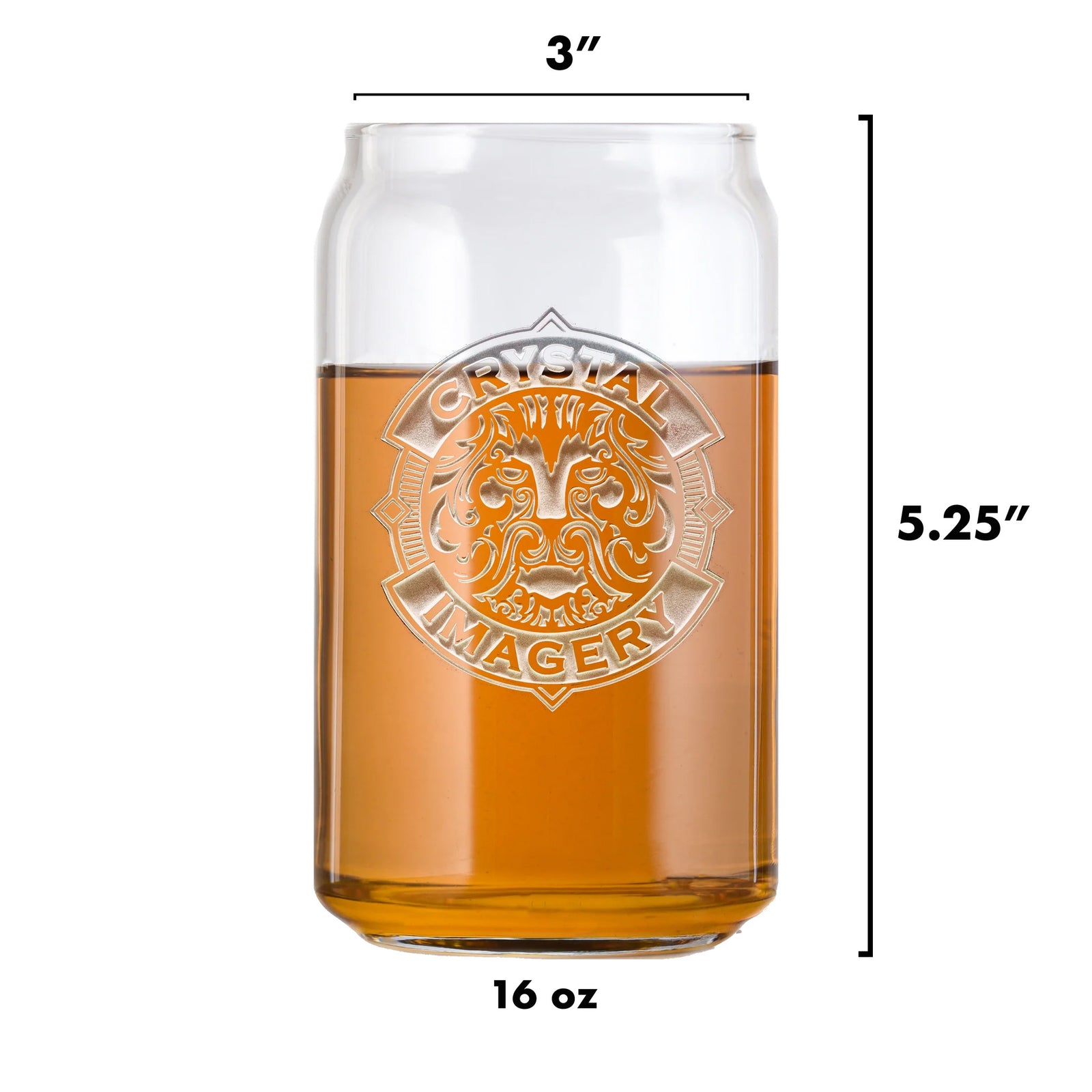 Logo Beer Can Glasses, Engraved