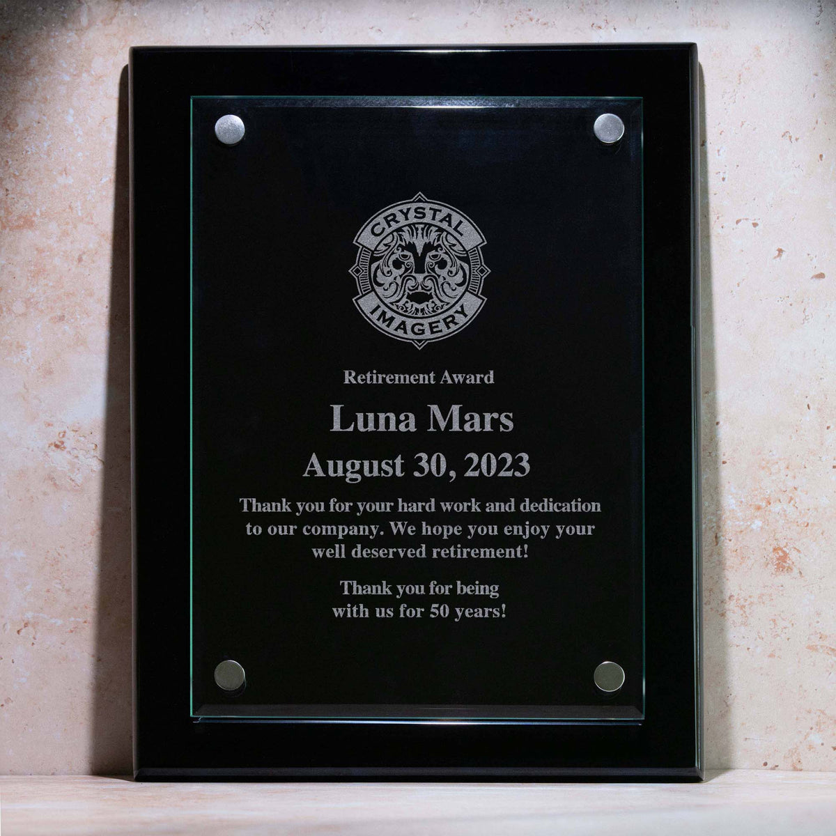 Black Wall Plaque, Recognition Award - Your Design