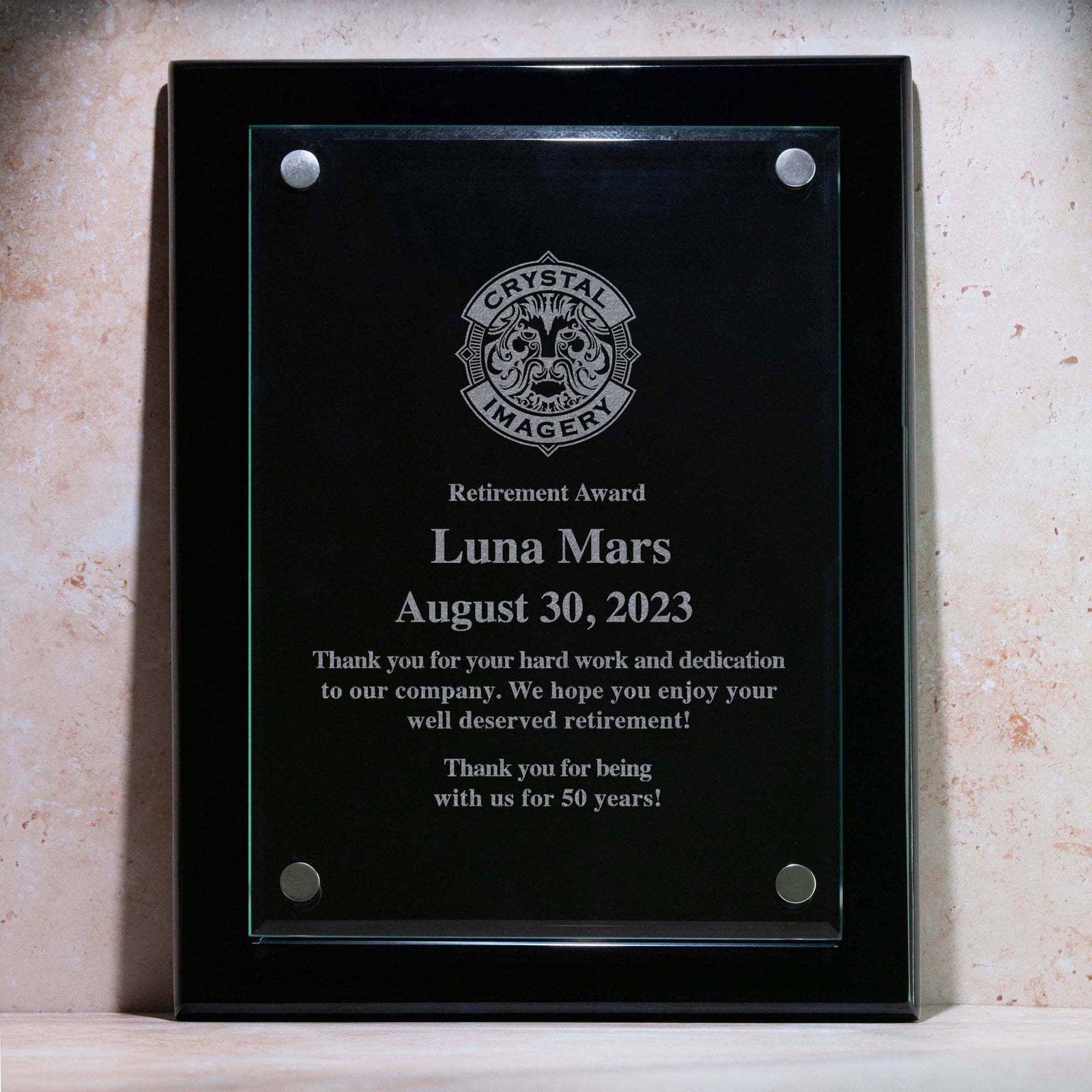 Black Wall Plaque, Recognition Award - Your Design