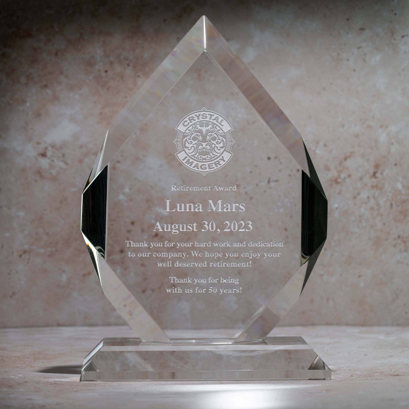 Custom Logo Design, Crystal Diamond, Desktop Recognition Award