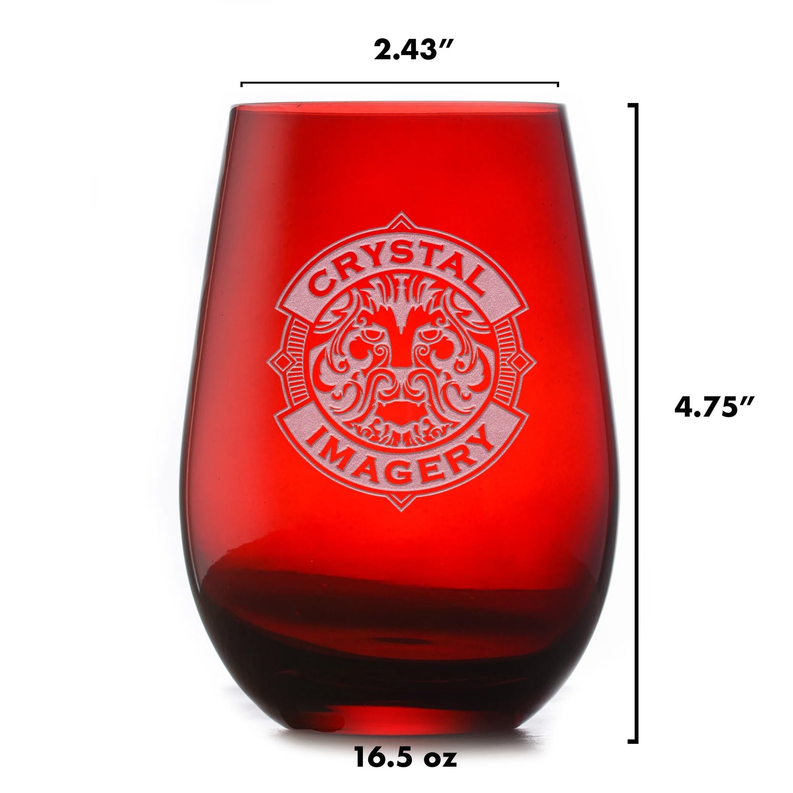 Custom, Engraved Red Stemless Wine Glass Tumbler