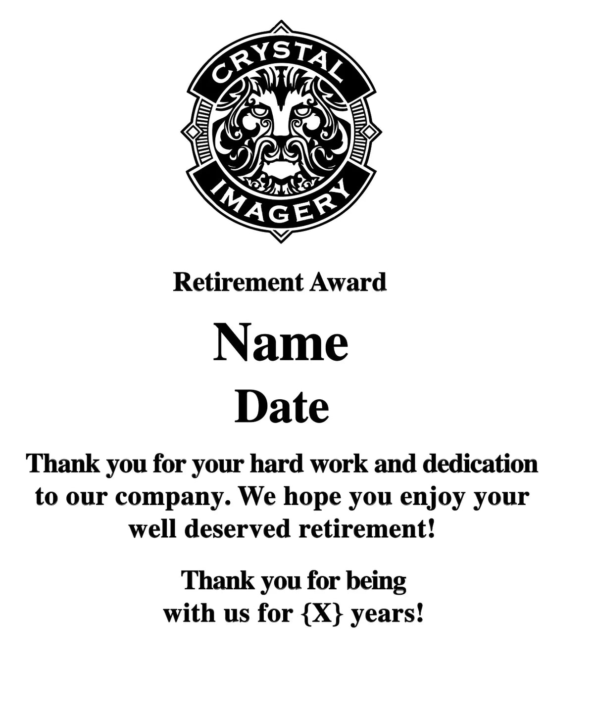 Custom Logo Design, Crystal Diamond, Desktop Recognition Award