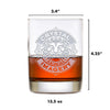 Laser Etched Fancy Monogram Whiskey Glass Gift Set of 4