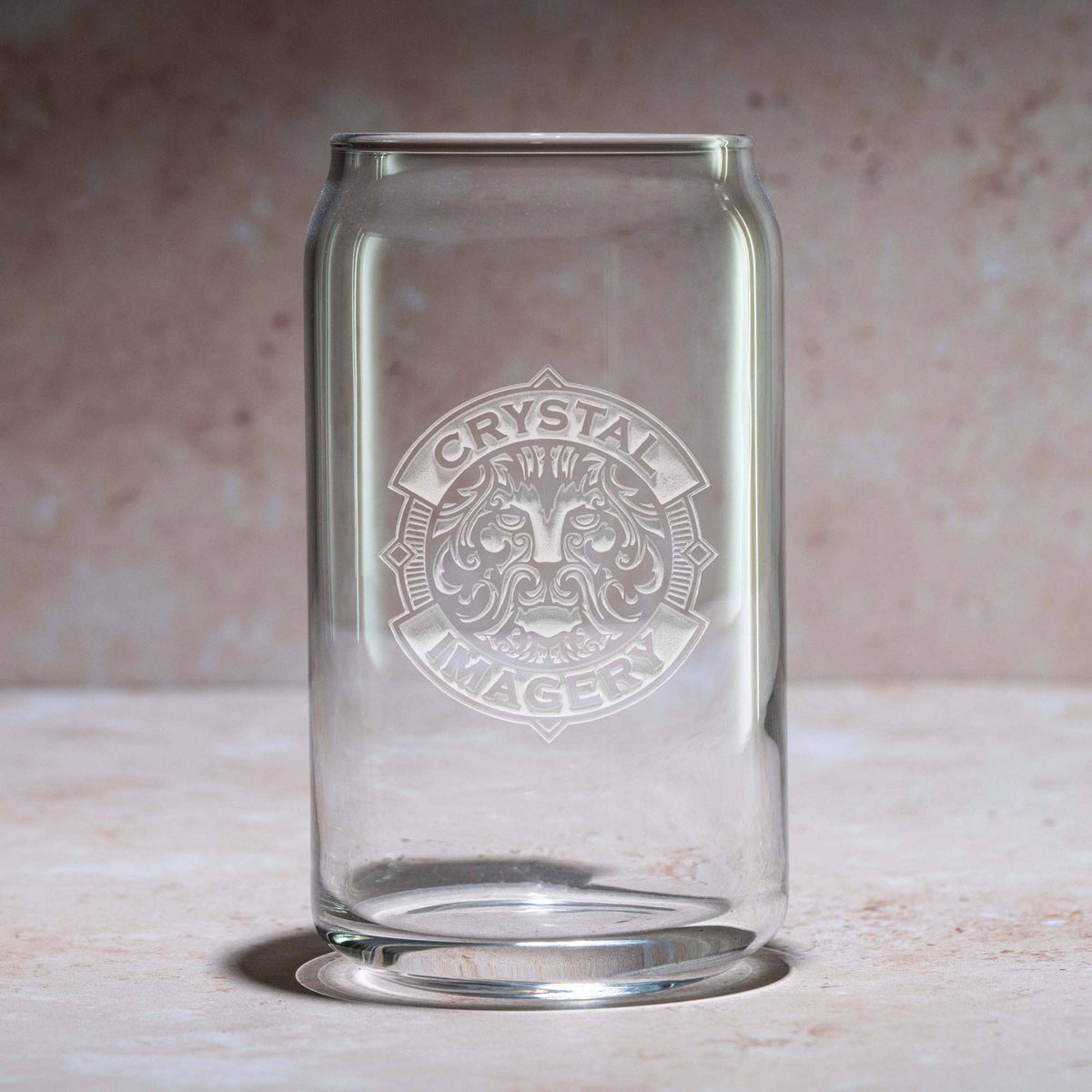 Logo Beer Can Glasses, Engraved