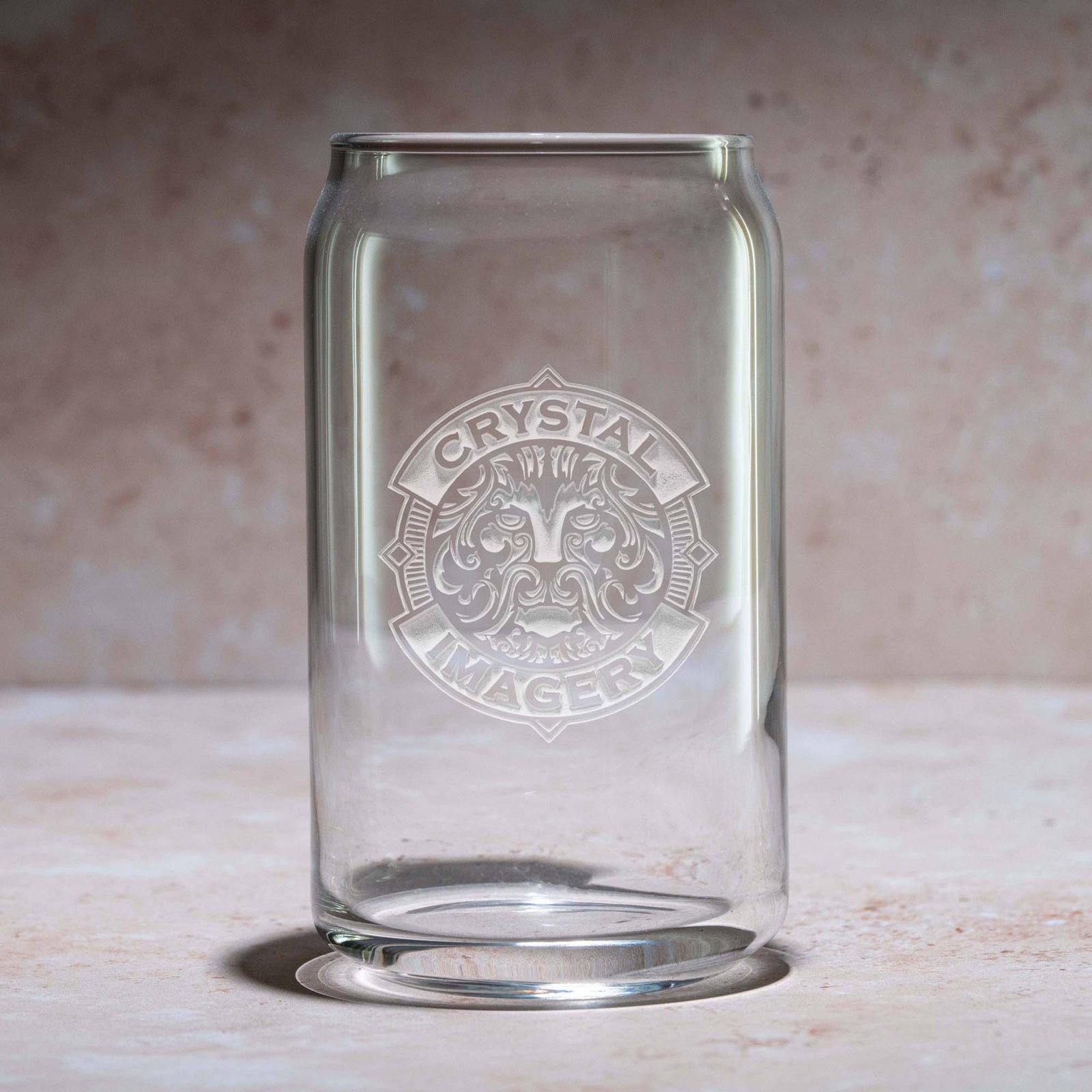 Logo Beer Can Glasses, Engraved