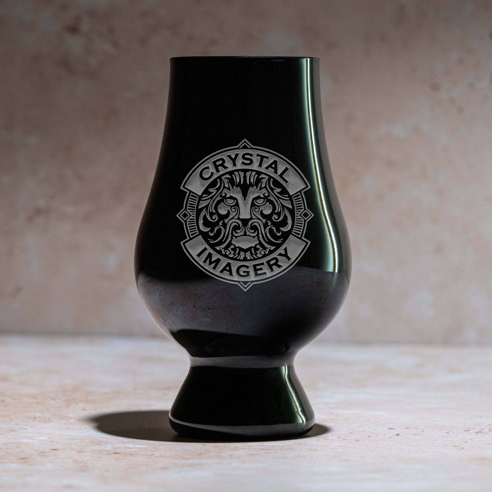 Custom Logo Engraved Black Glencairn Glass