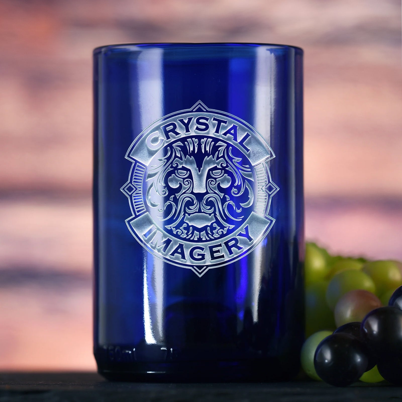 Cobalt Blue, Recycled Wine Bottle Glass - with Your Logo
