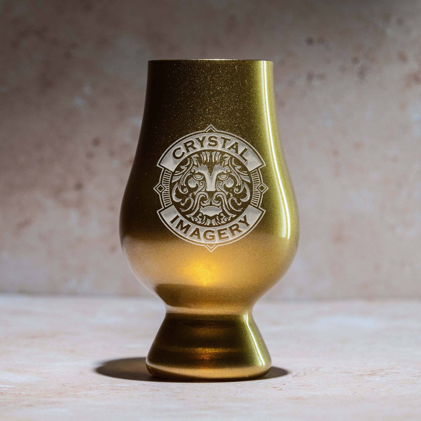 Custom Logo Engraved Gold Glencairn Glass