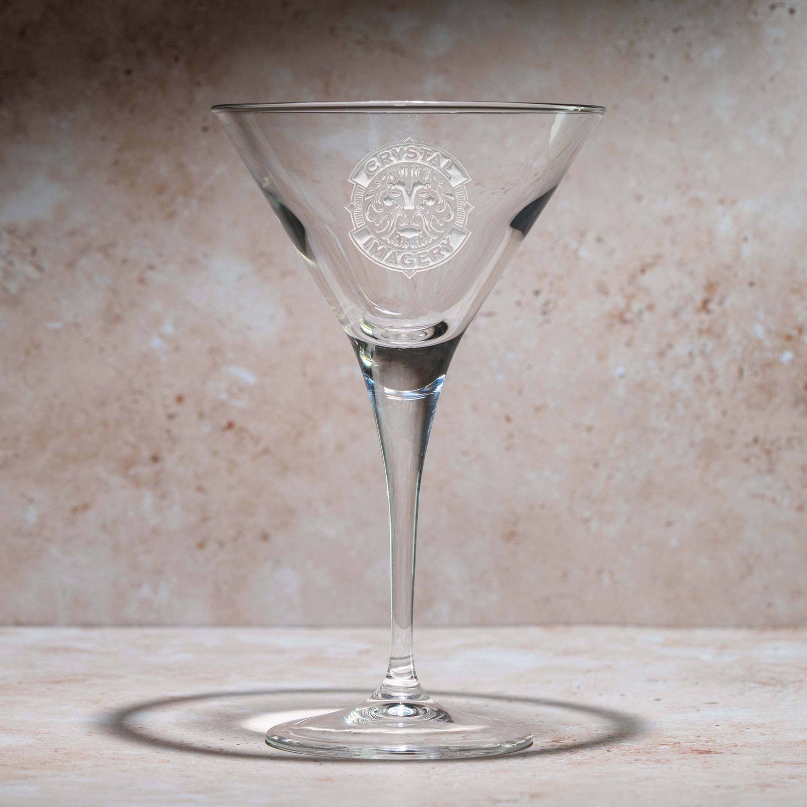 My Own Logo, Engraved Crystal Martini Glass