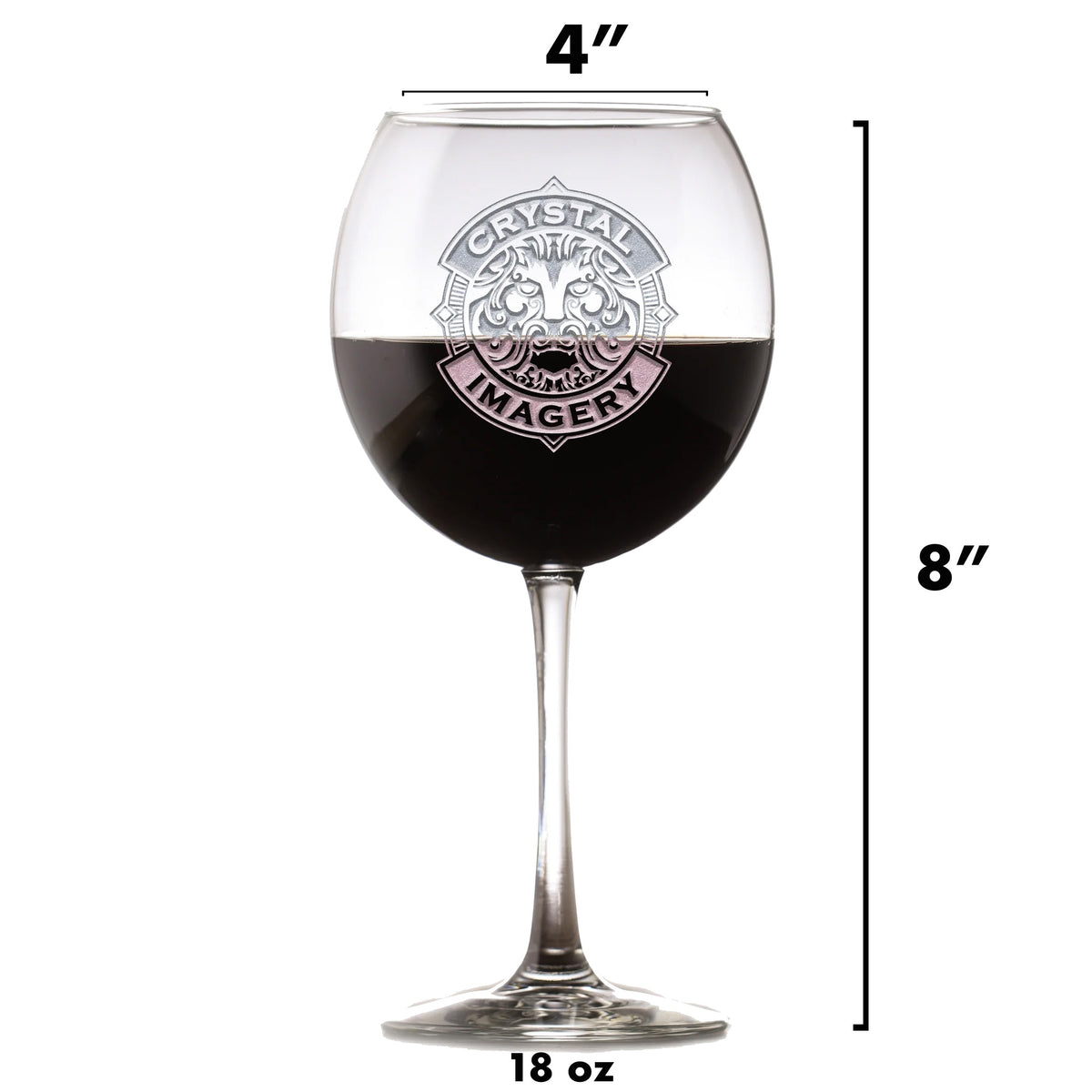 Family Crest Red Wine Glass, Engraved