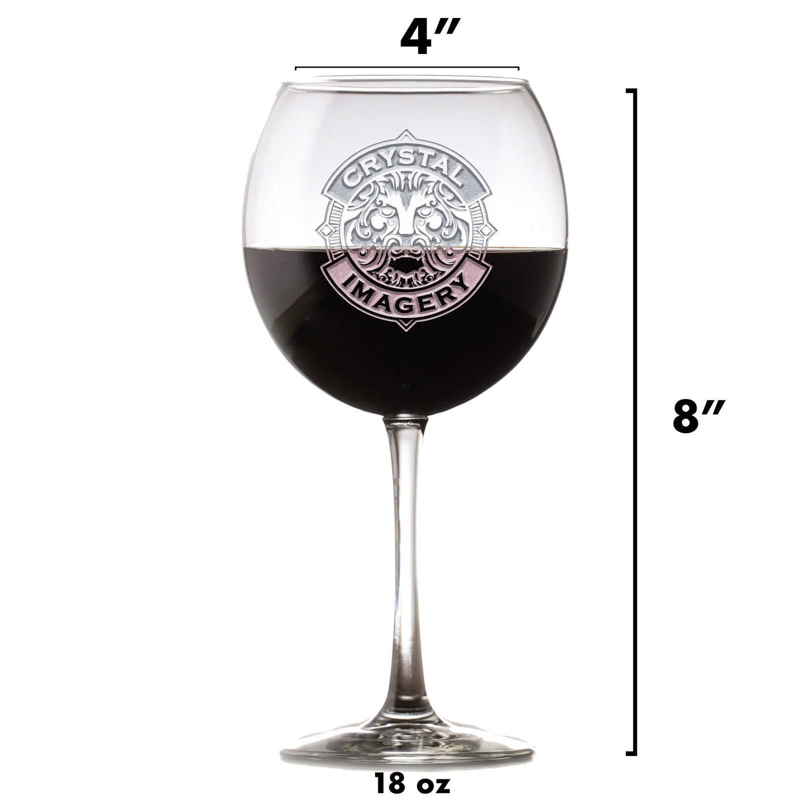 Family Crest Red Wine Glass, Engraved