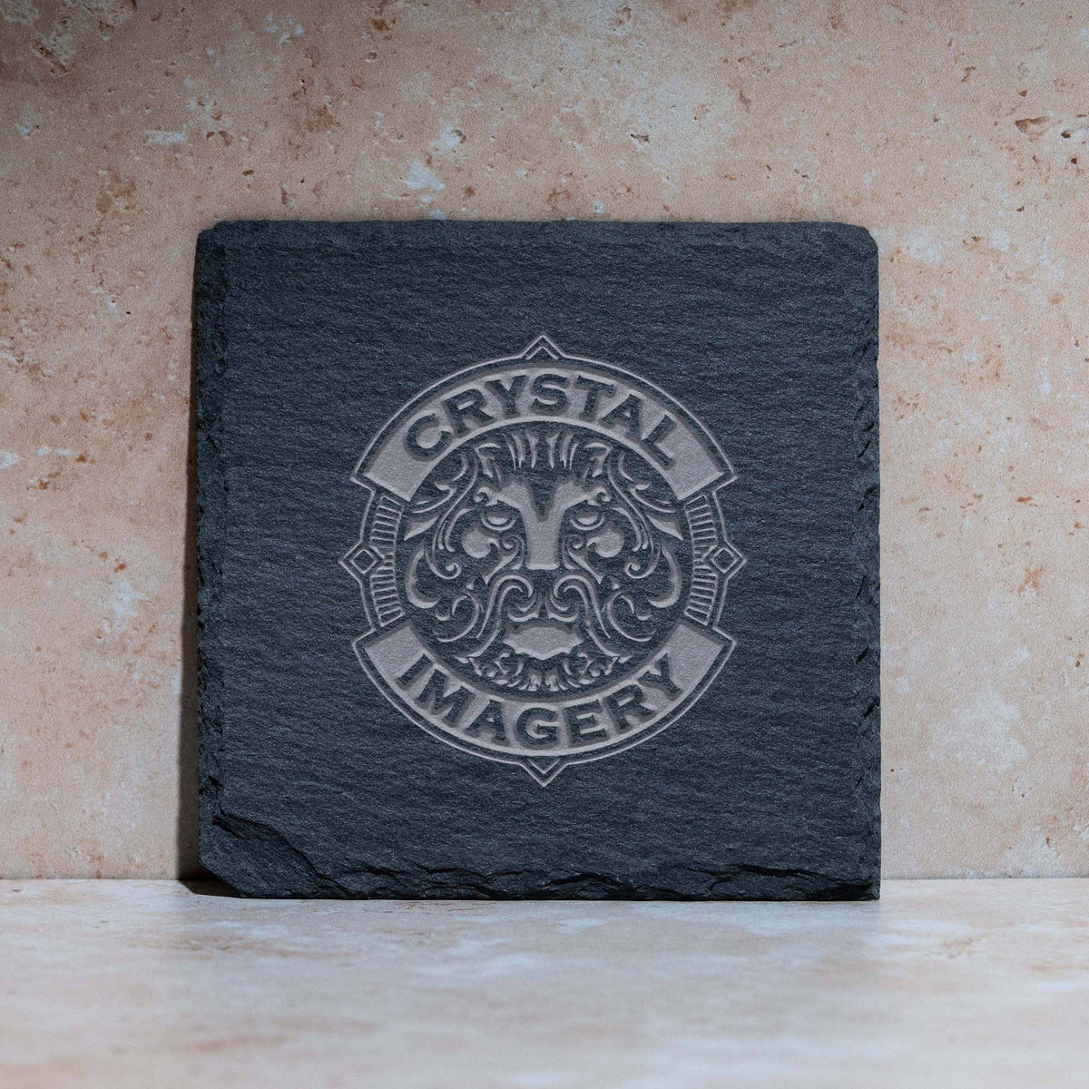 Logo Slate Coasters, Engraved (Set of 4)