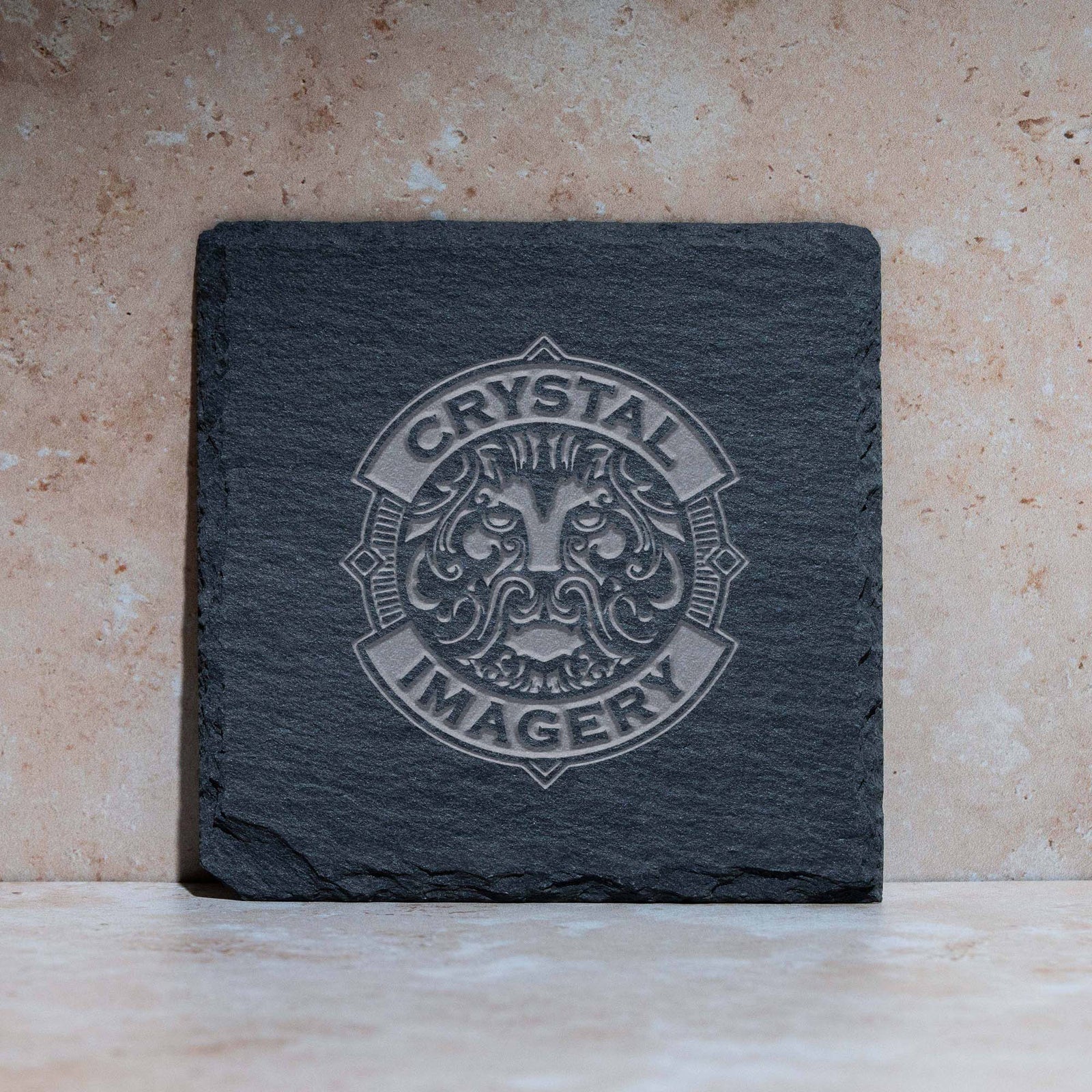 Logo Slate Coasters, Engraved (Set of 4)
