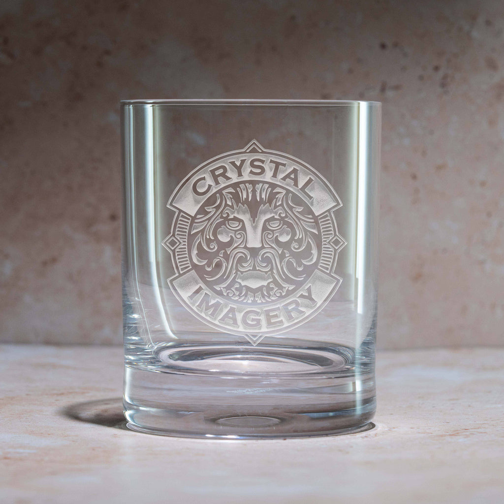 Your Logo, Stolzle Crystal Engraved Whiskey Rocks Glass