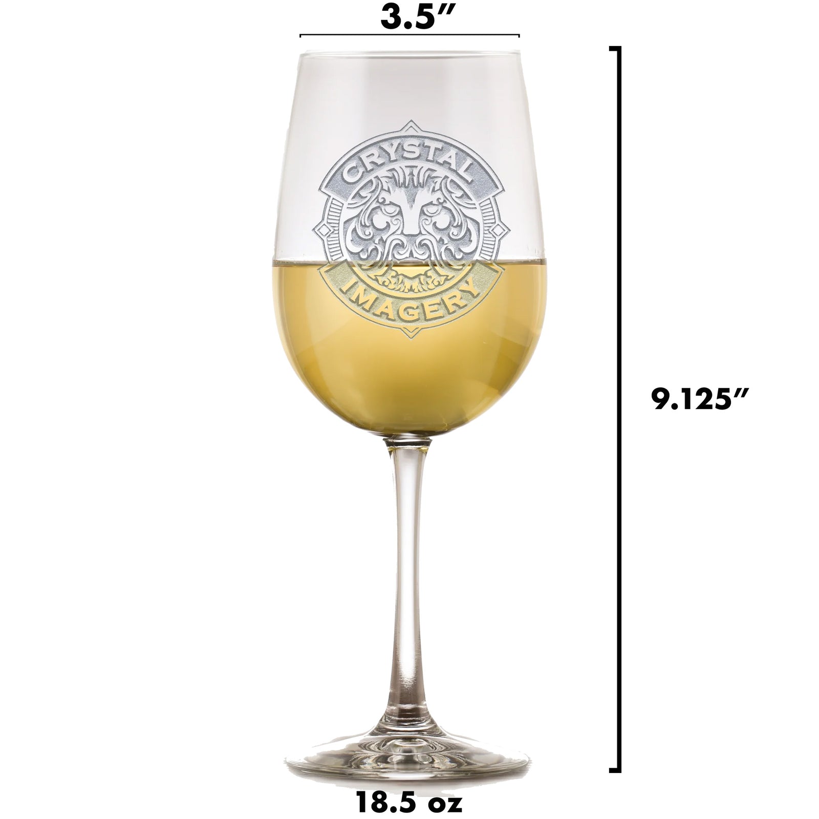 Initial in Circle, Engraved Wine Glass