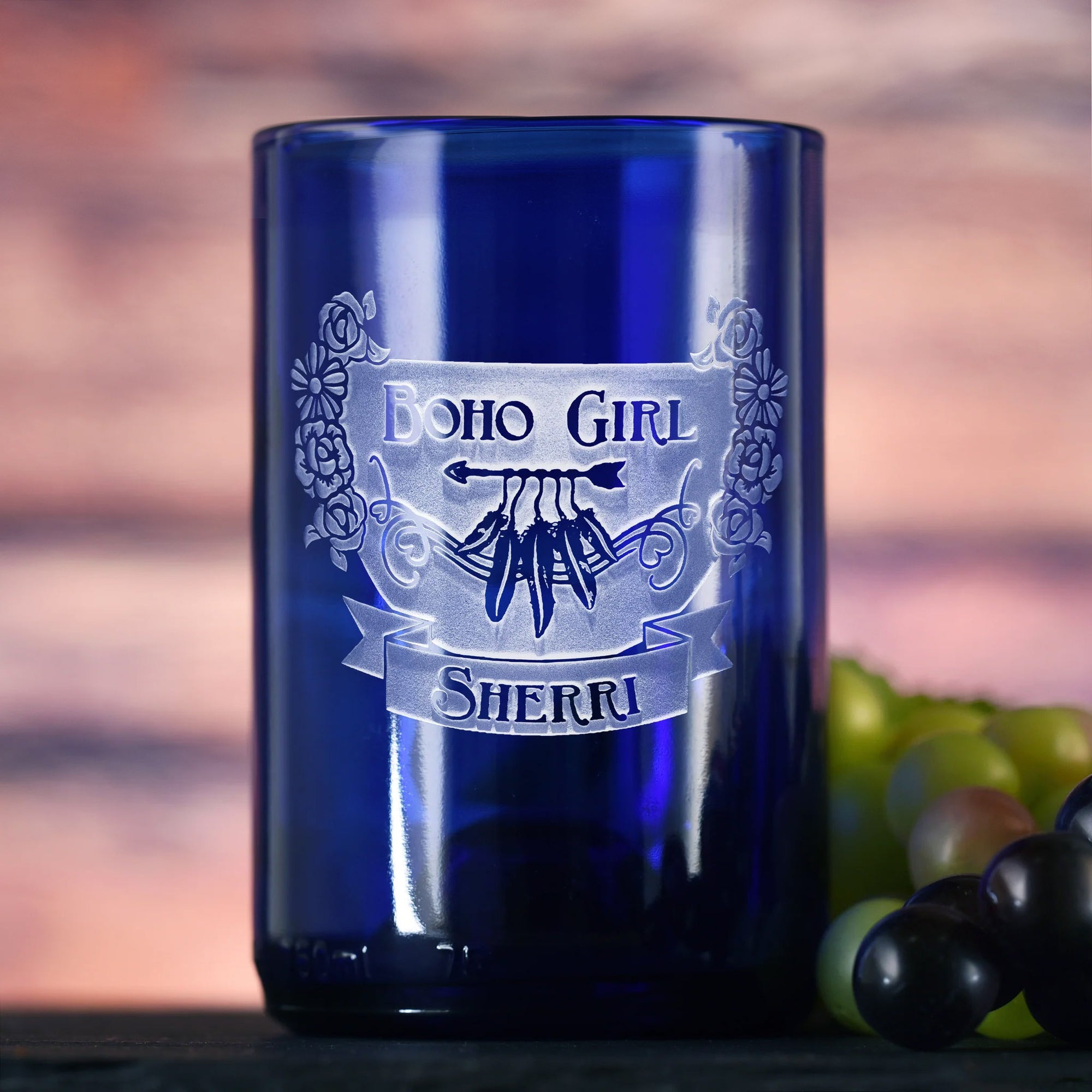 Personalized Boho Drinking Glasses