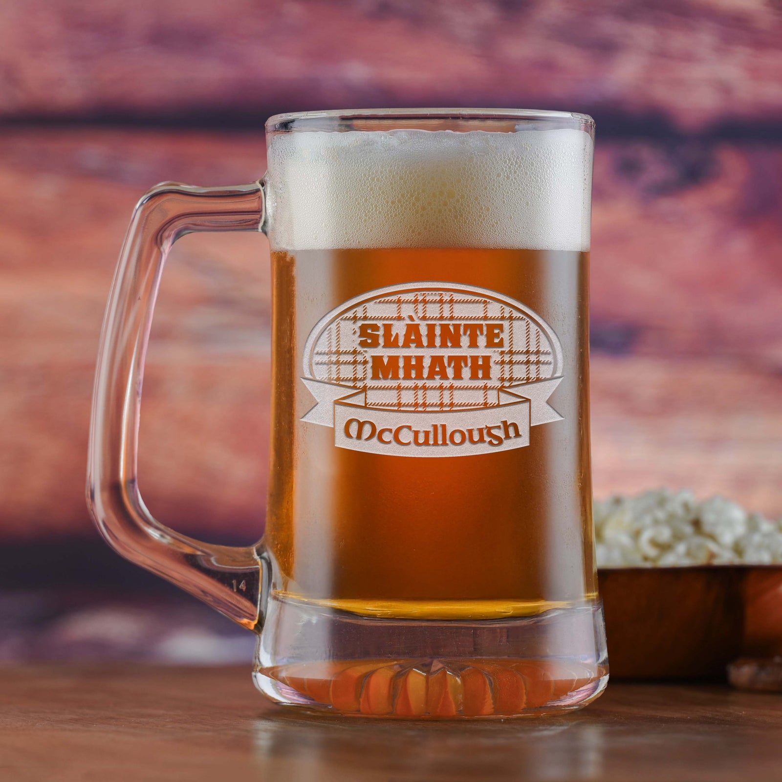 Scottish Cheers "Slainte Mhath" Engraved Beer Mug