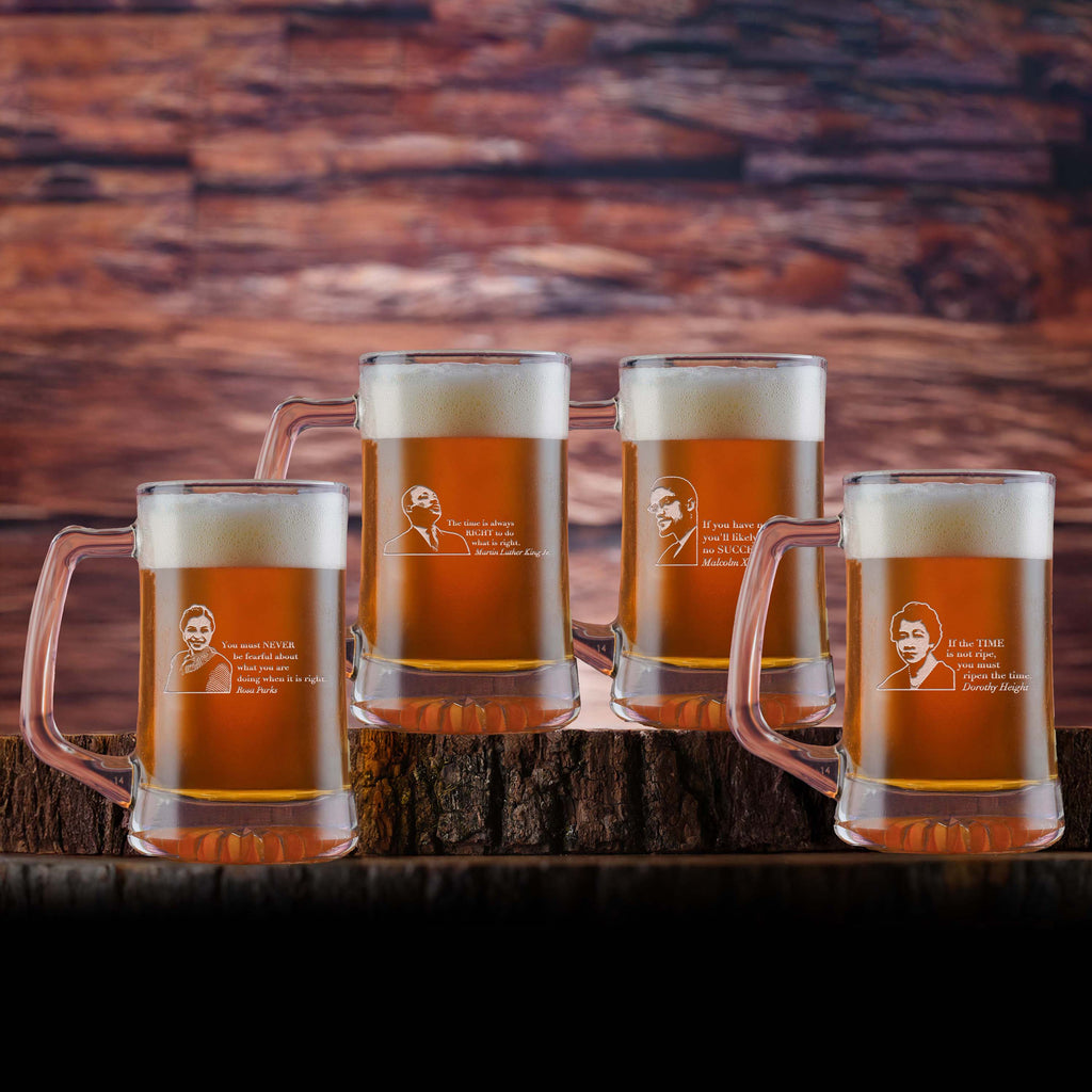 Black Leader Quotes Beer Mug Set, Love Knows No Color