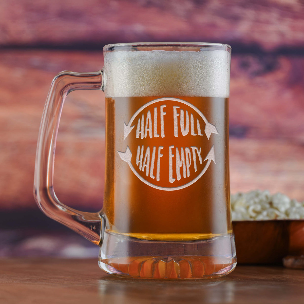 Half Full, Half Empty Beer Mug