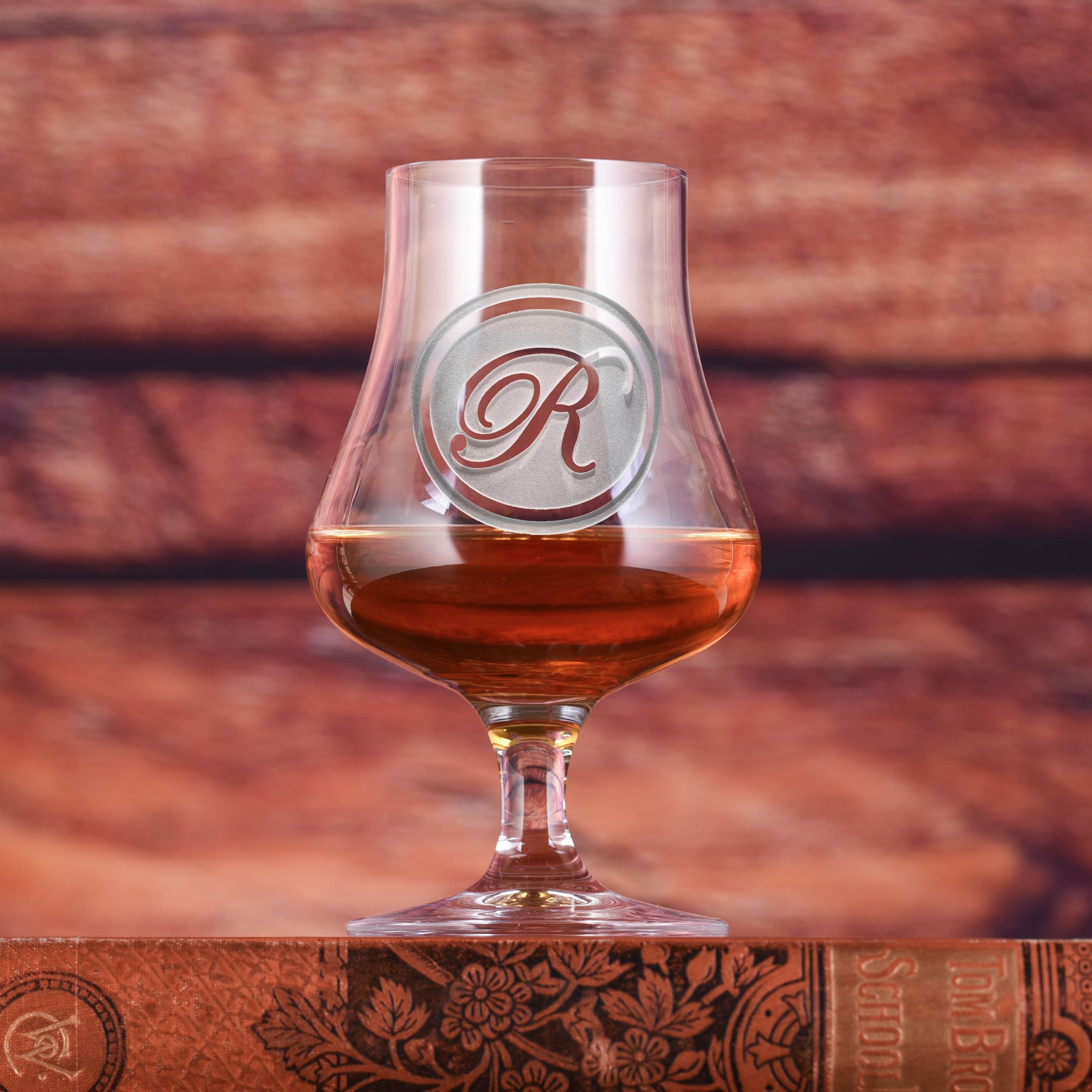 Deep Etched Crystal Nosing Tasting Glass