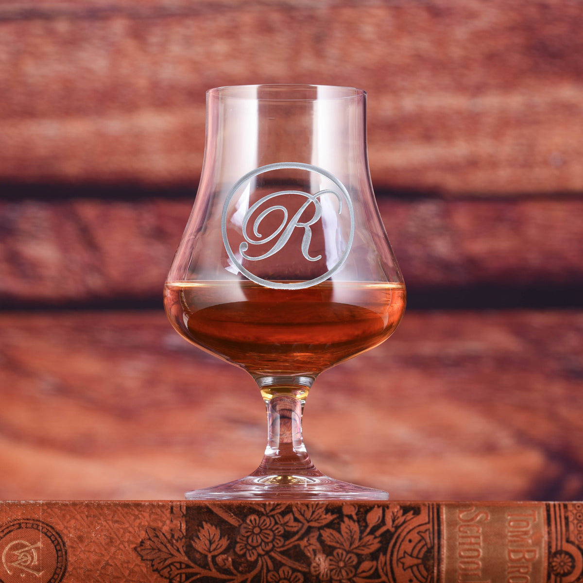 Custom, Etched Crystal Whiskey Nosing Glass