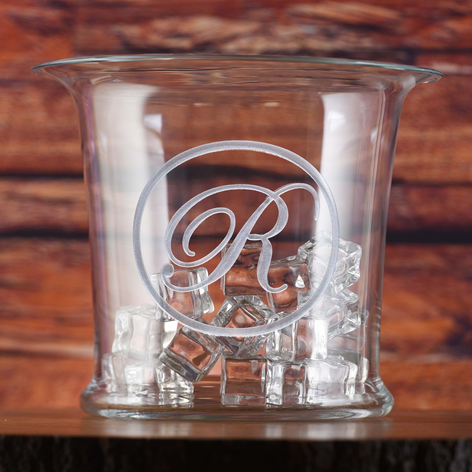 Monogrammed Crystal Ice Bucket, Wine or Champagne Cooler