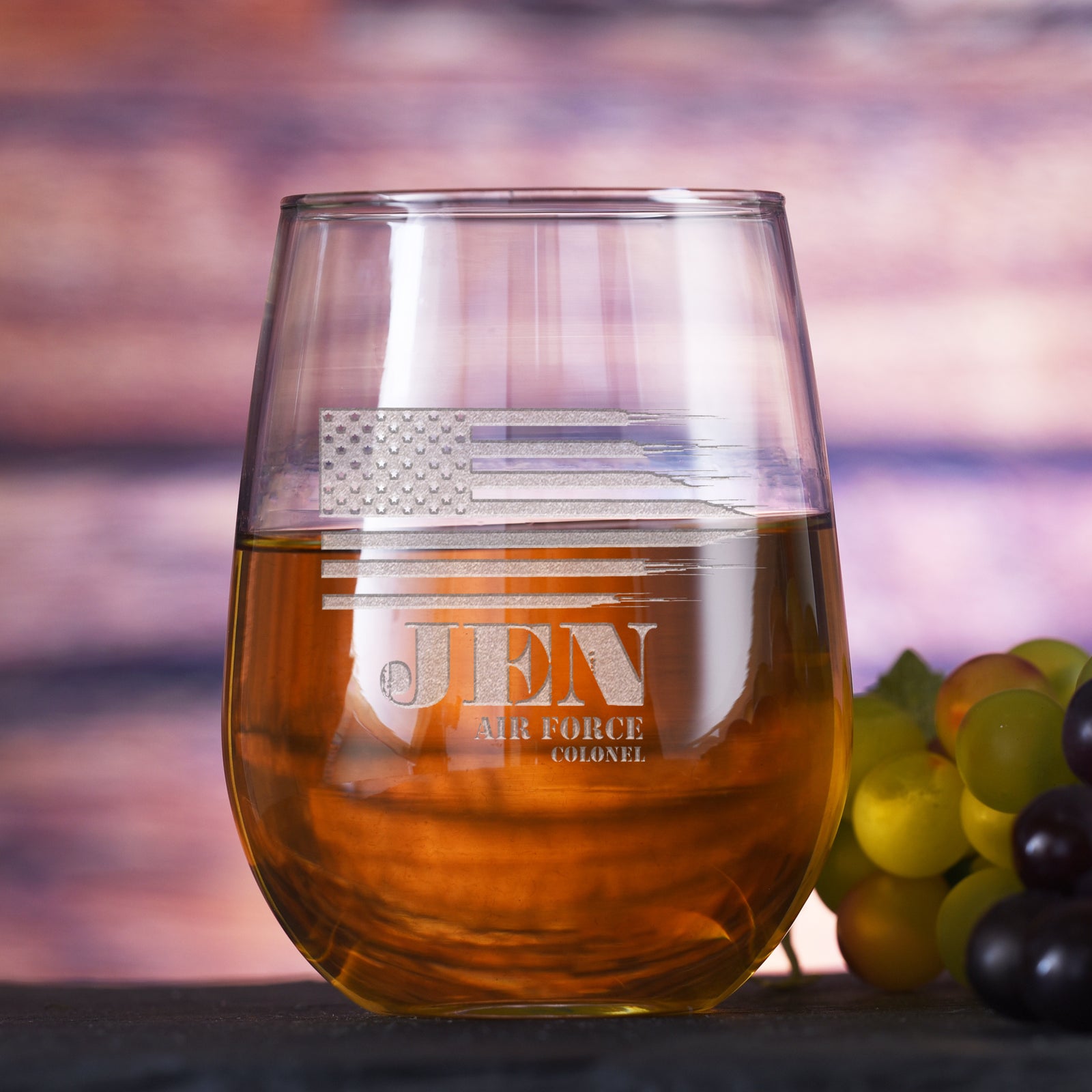 American Heroes Stemless Wine Glass