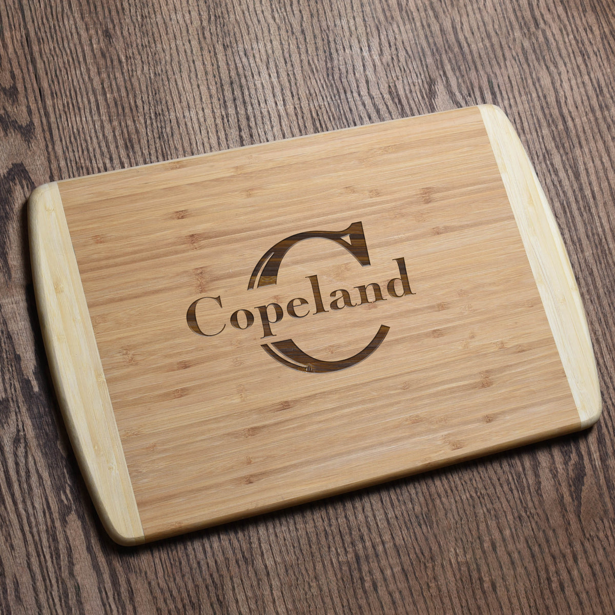 Bamboo Cutting Charcuterie Cheese Board with Monogram