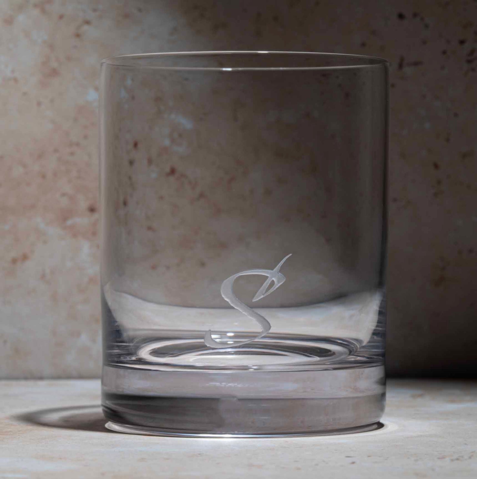 Monogrammed Stölzle Whiskey Glass – Initial Base Design