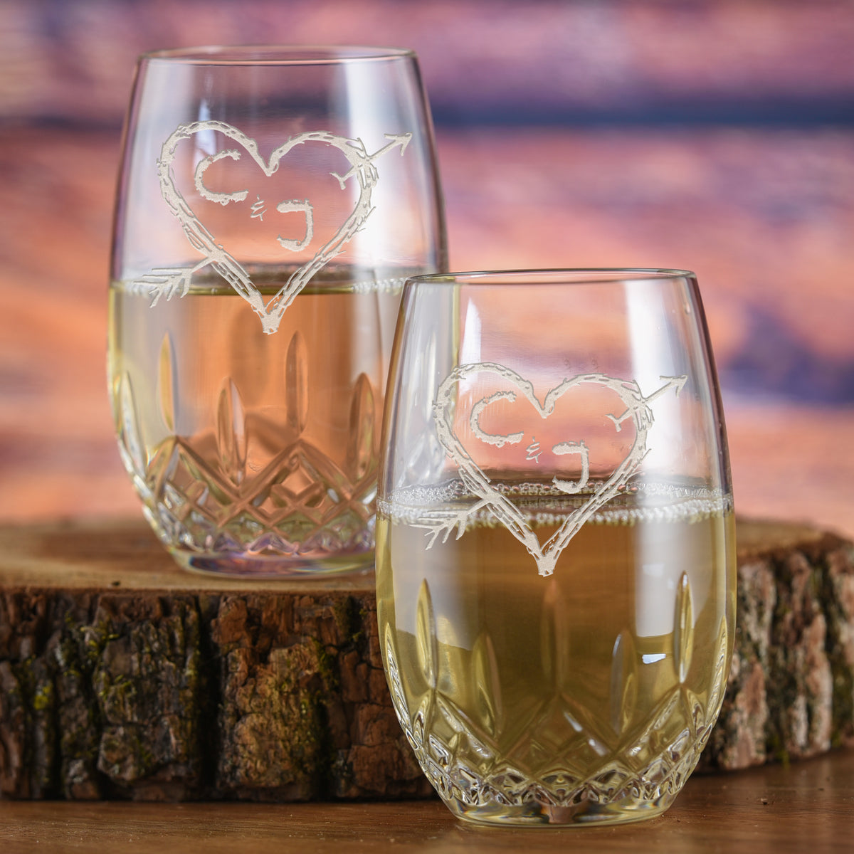Waterford Crystal Engraved Glasses for Wedding Anniversary Crystal Imagery