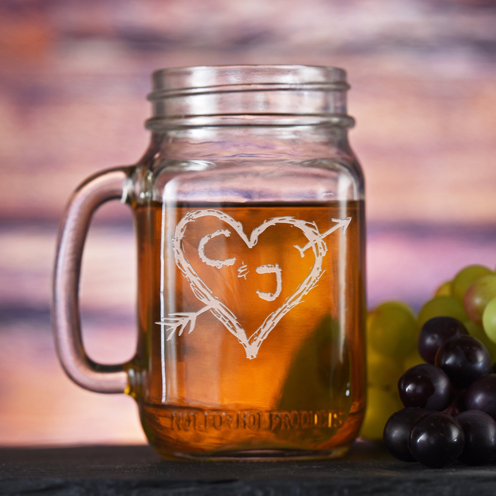 Heart & Arrow Mason Jar Mug
