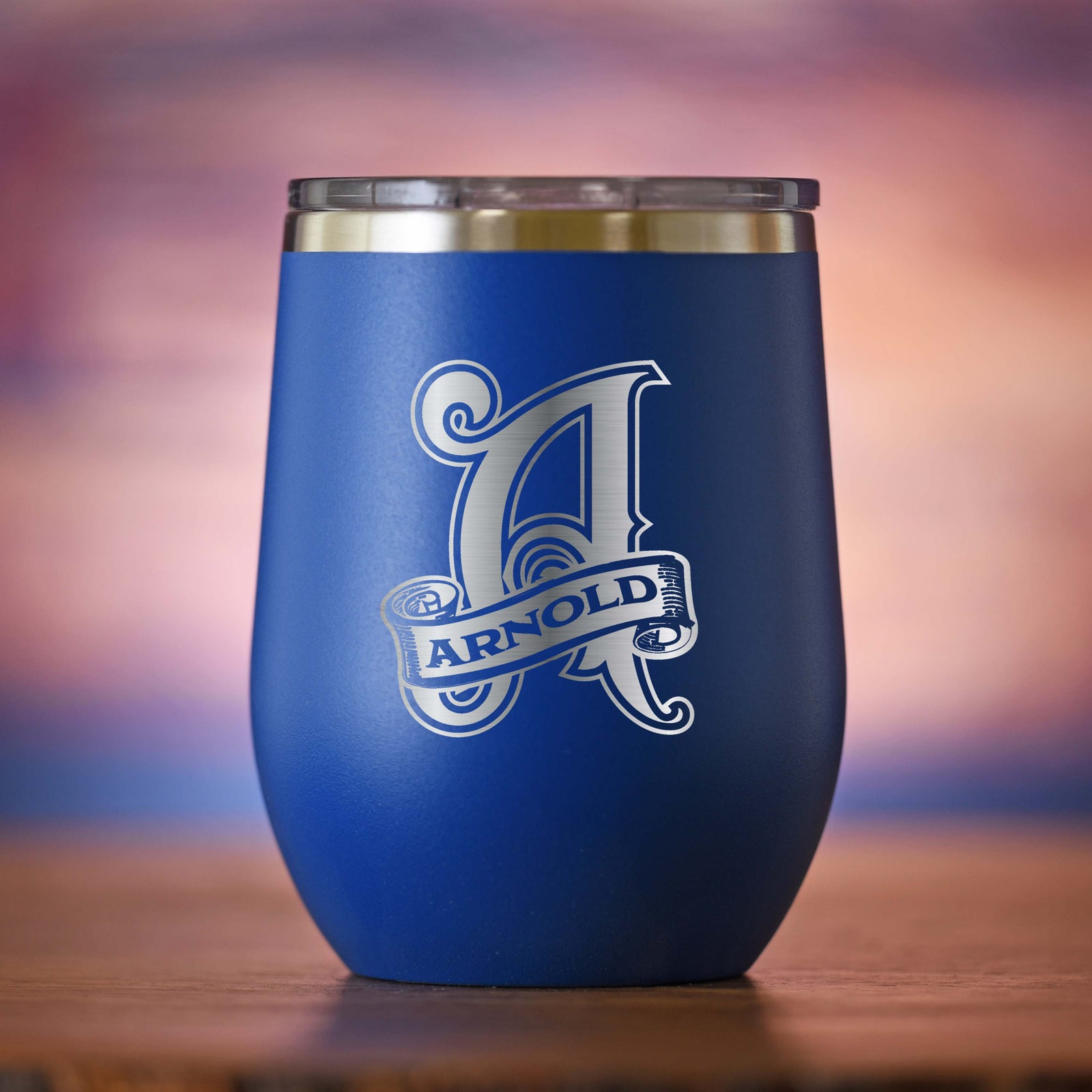 Monogrammed, Engraved Stemless Wine Travel Tumbler