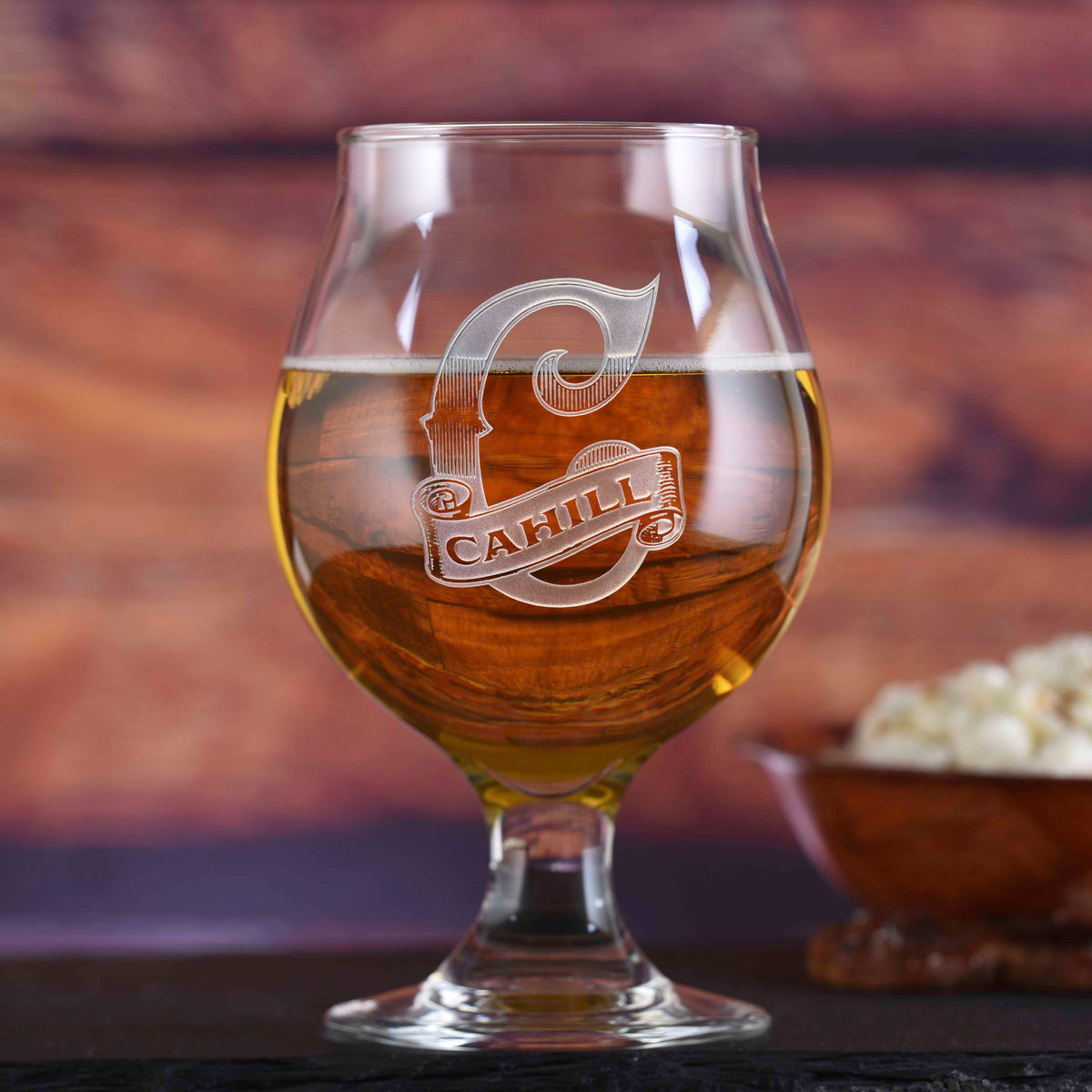 Custom, Etched Belgian Beer &amp; Cider Glass