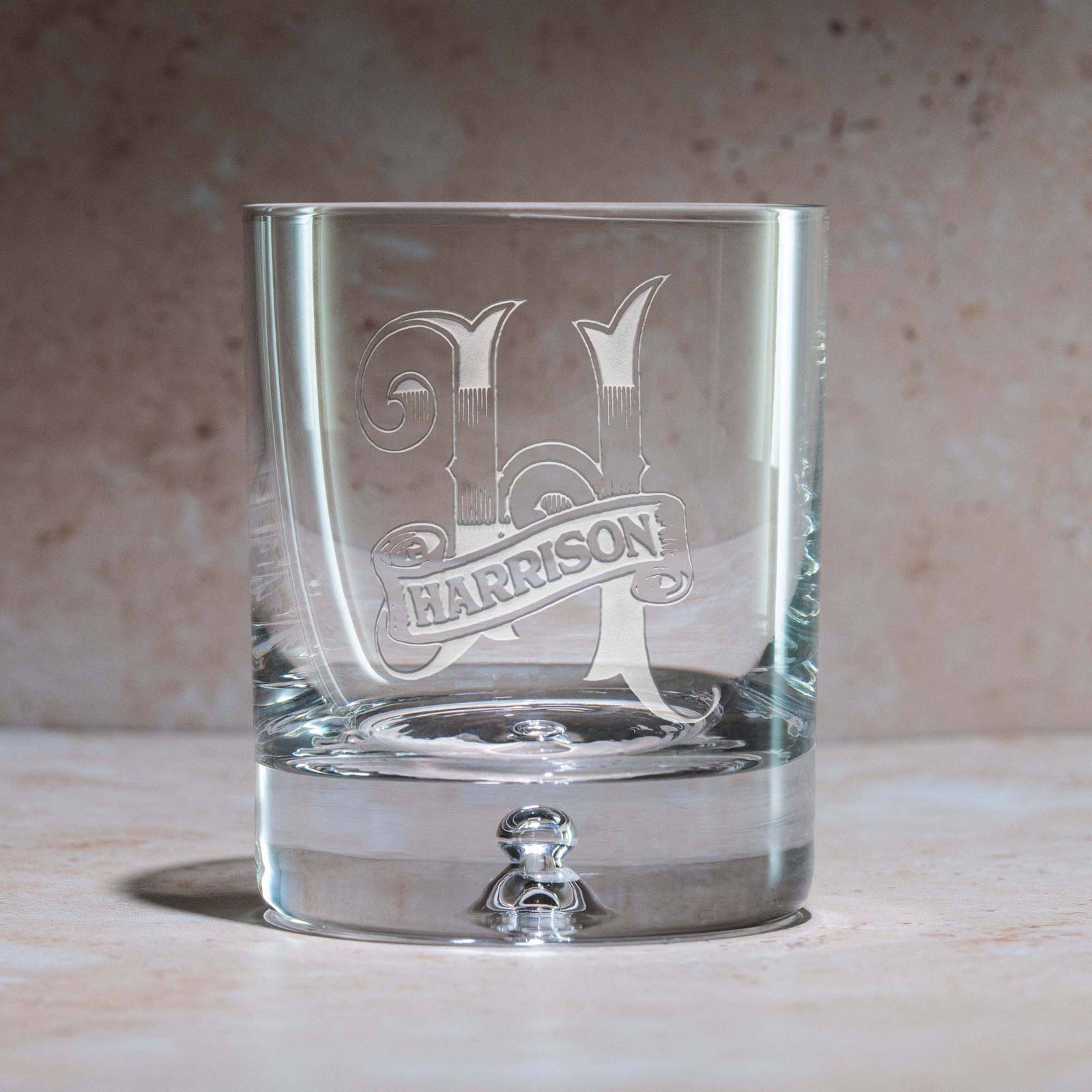 Engraved Crystal Whiskey Glass, Scotch, Bourbon - Personalized