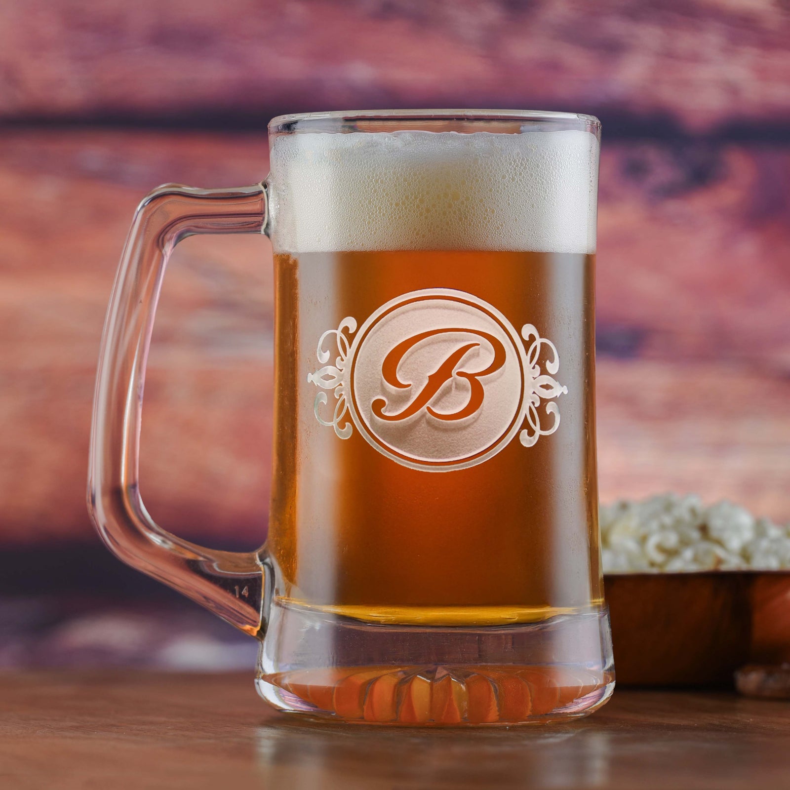 Monogrammed, Personalized Beer Mug M7