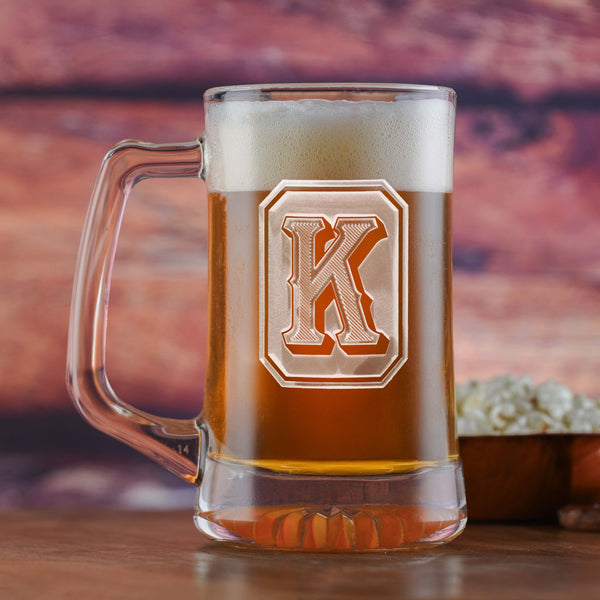 Monogram Full Emerald Design Beer Mug