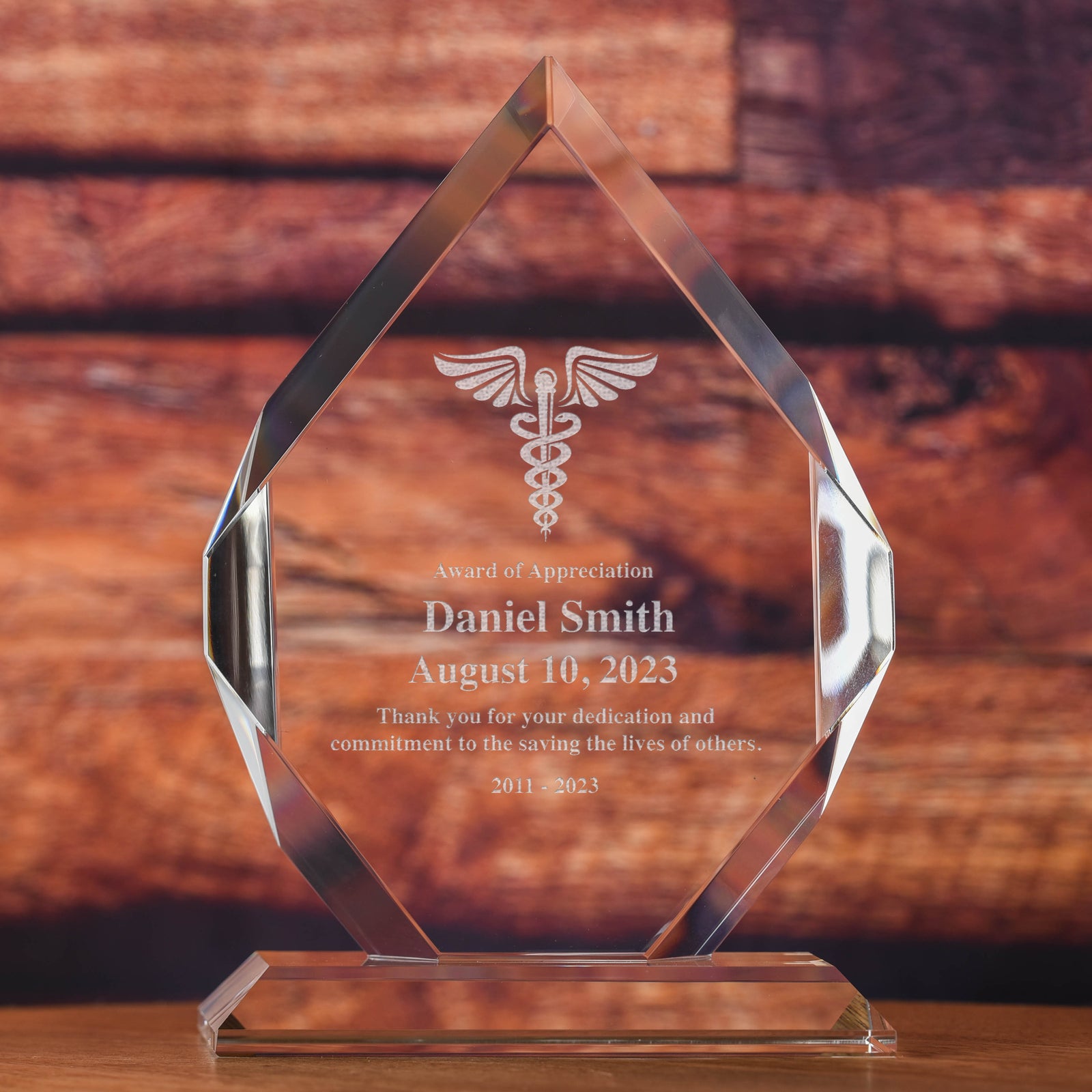 Medic, Doctor, Nurse Crystal Diamond Recognition Award