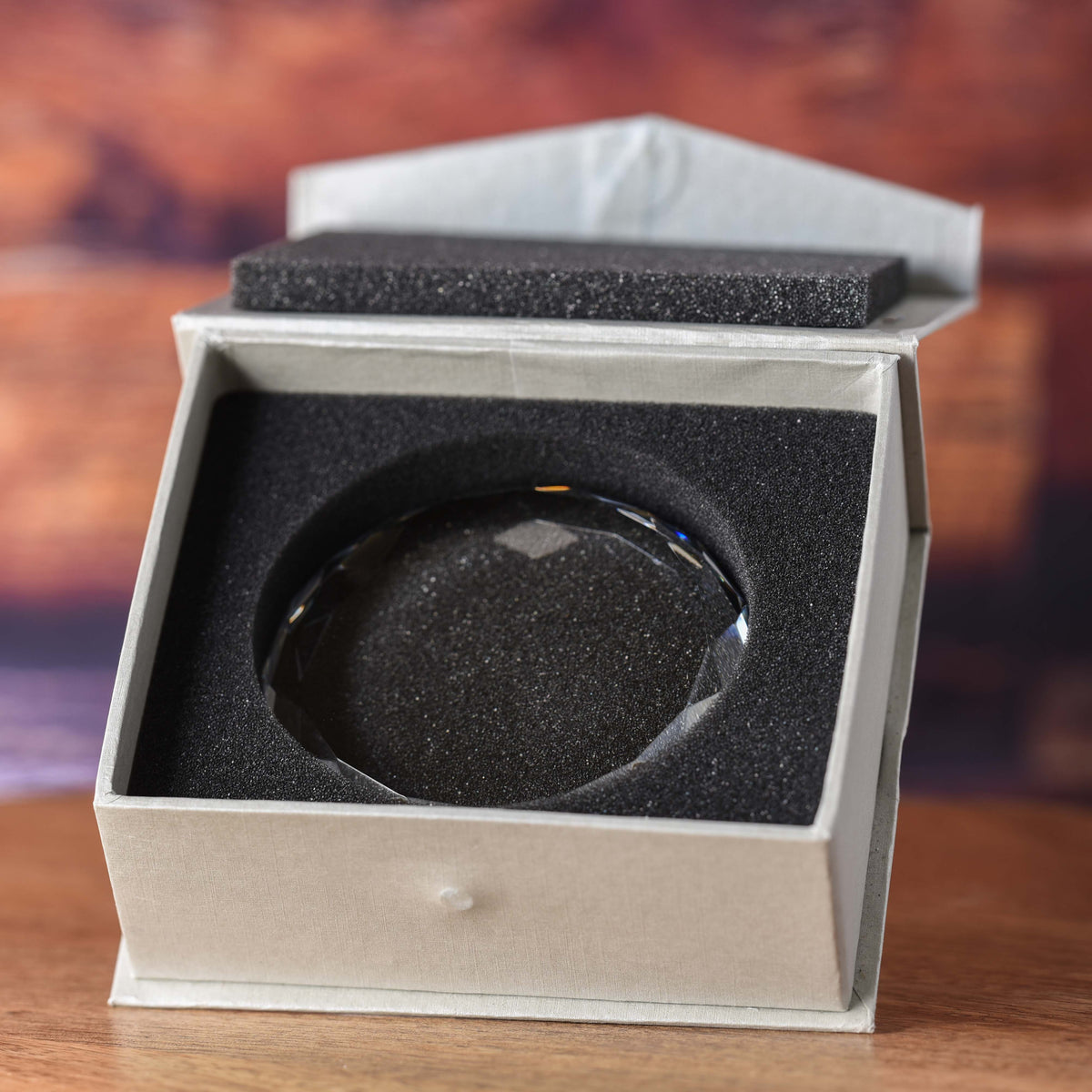 Crystal Paperweight, Air Force Seal Insignia, Engraved