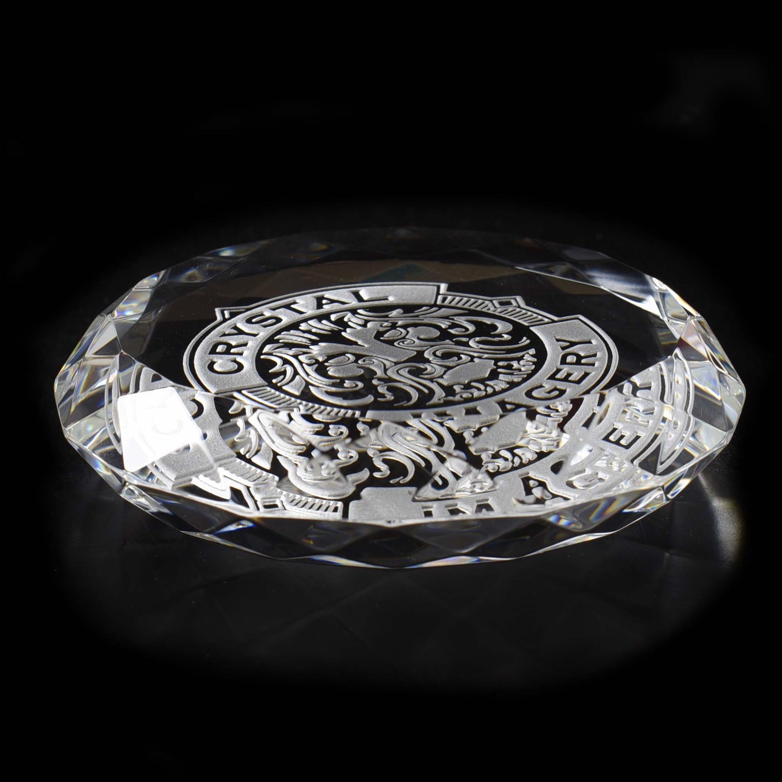 Army Seal Insignia, Crystal Paperweight Gift, Engraved