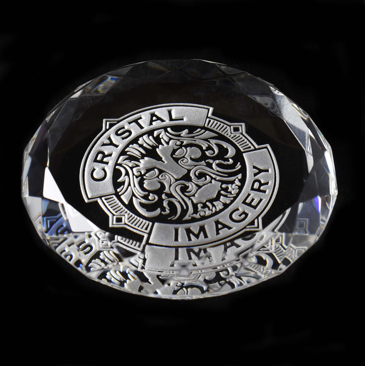 Army Seal Insignia, Crystal Paperweight Gift, Engraved