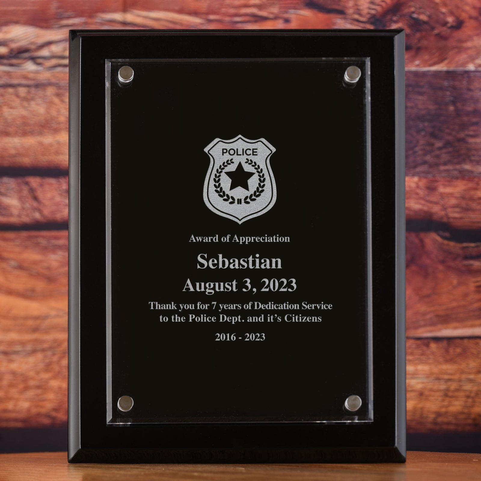 Police Officer, Wall Plaque Recognition Award