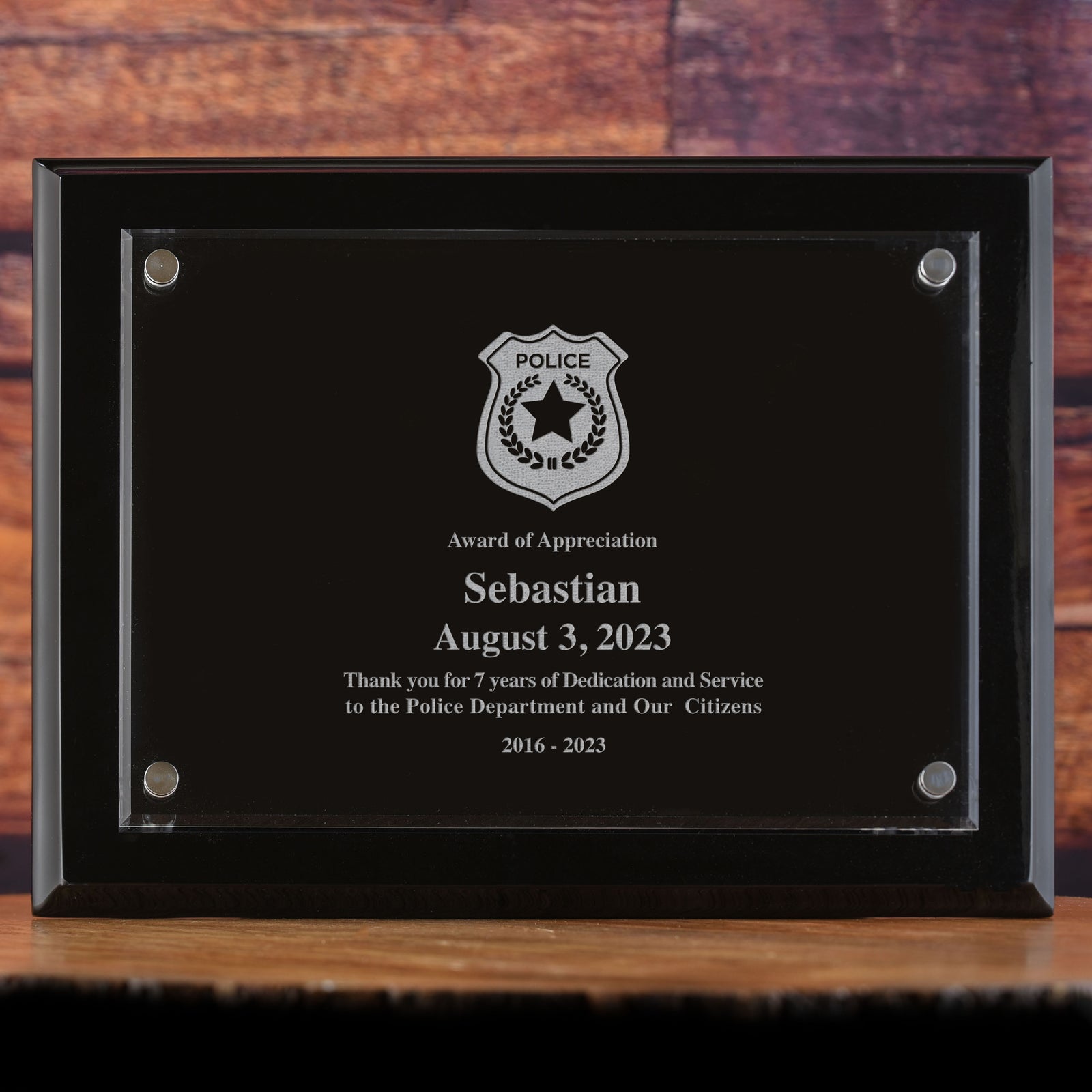 Police Officer, Wall Plaque Recognition Award