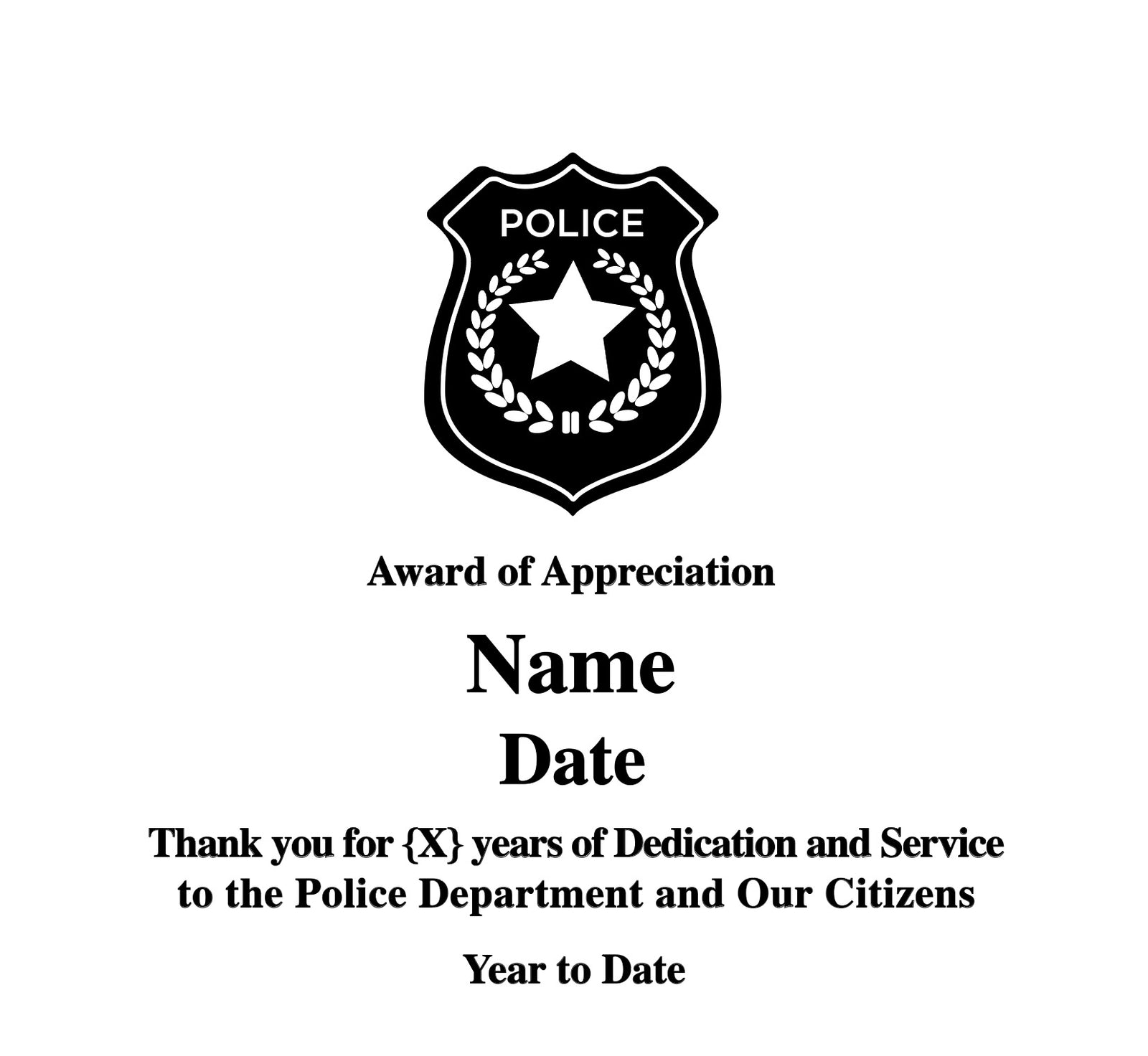 Police Officer, Optic Crystal Diamond Desktop Recognition Award