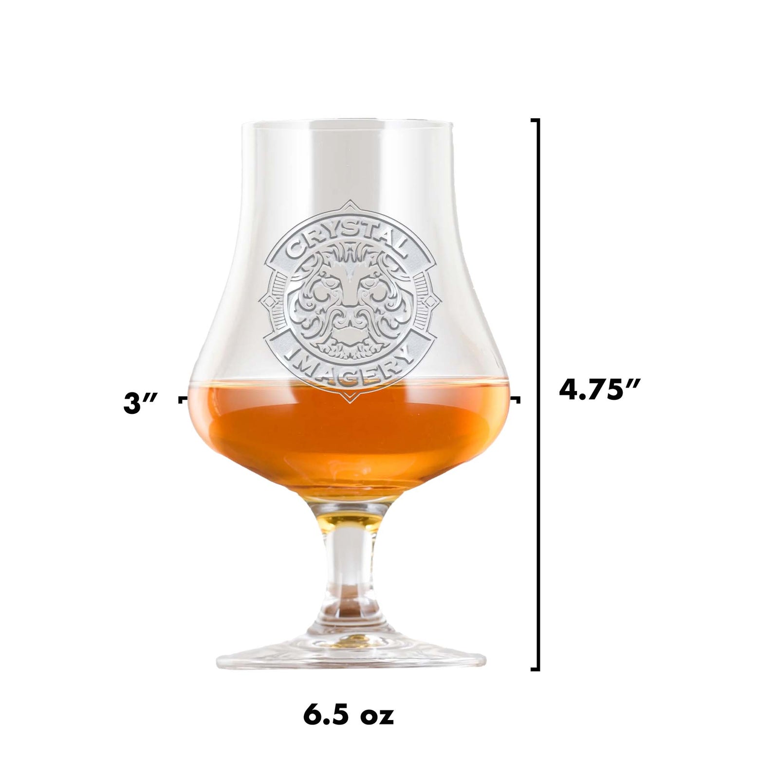 Deep Etched, Crystal Whiskey Nosing Glass