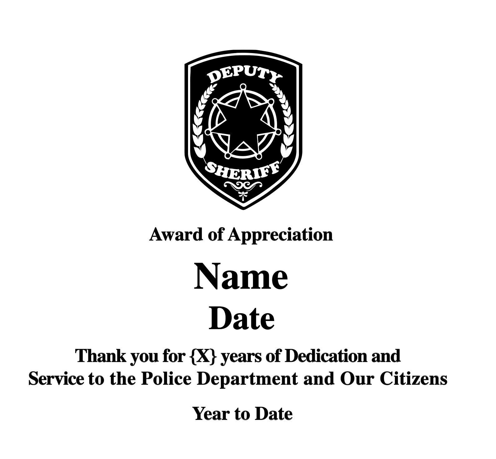 Sheriff Crystal Diamond Recognition Desktop Award