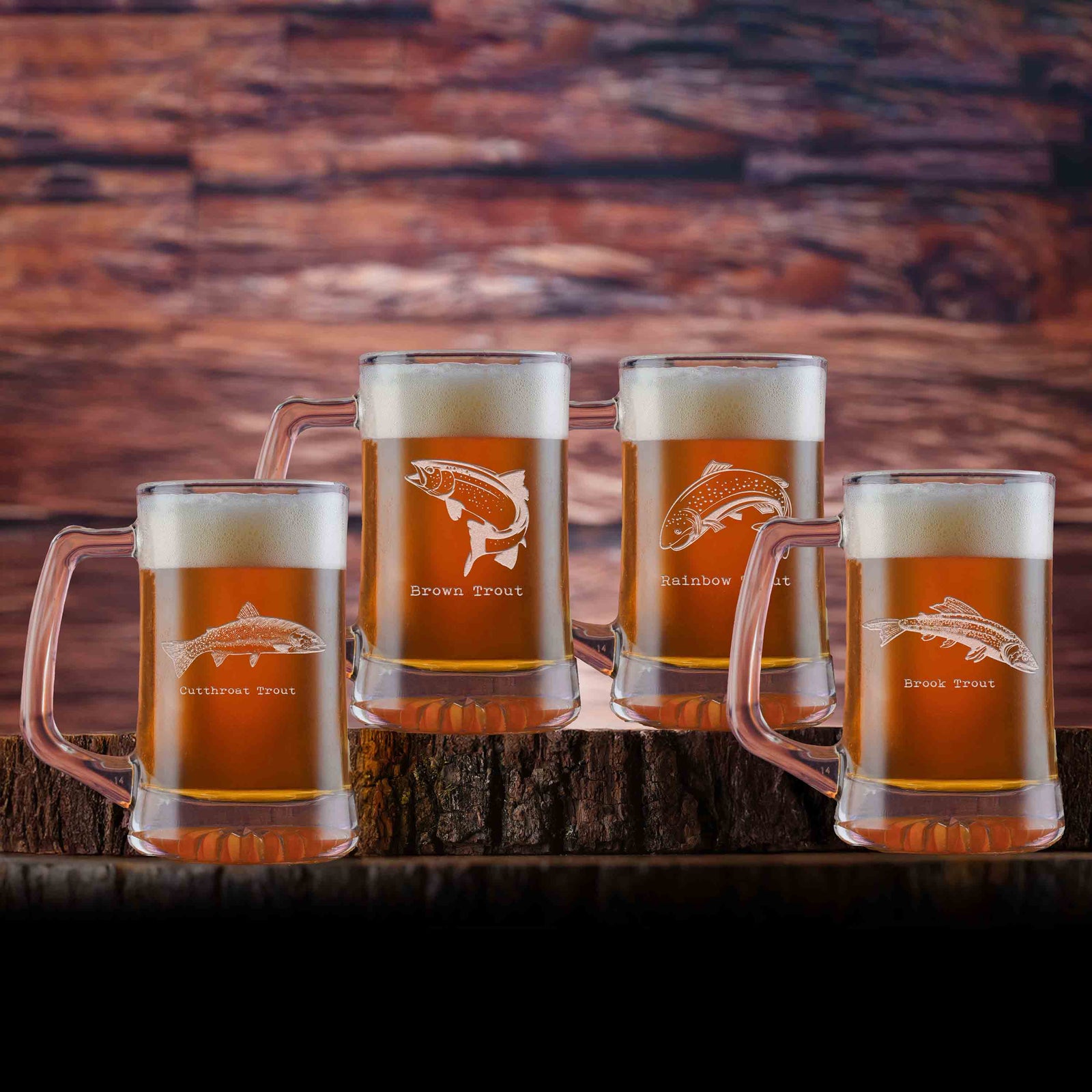 Fly Fishing Beer Mugs, Gift Set for Fishermen