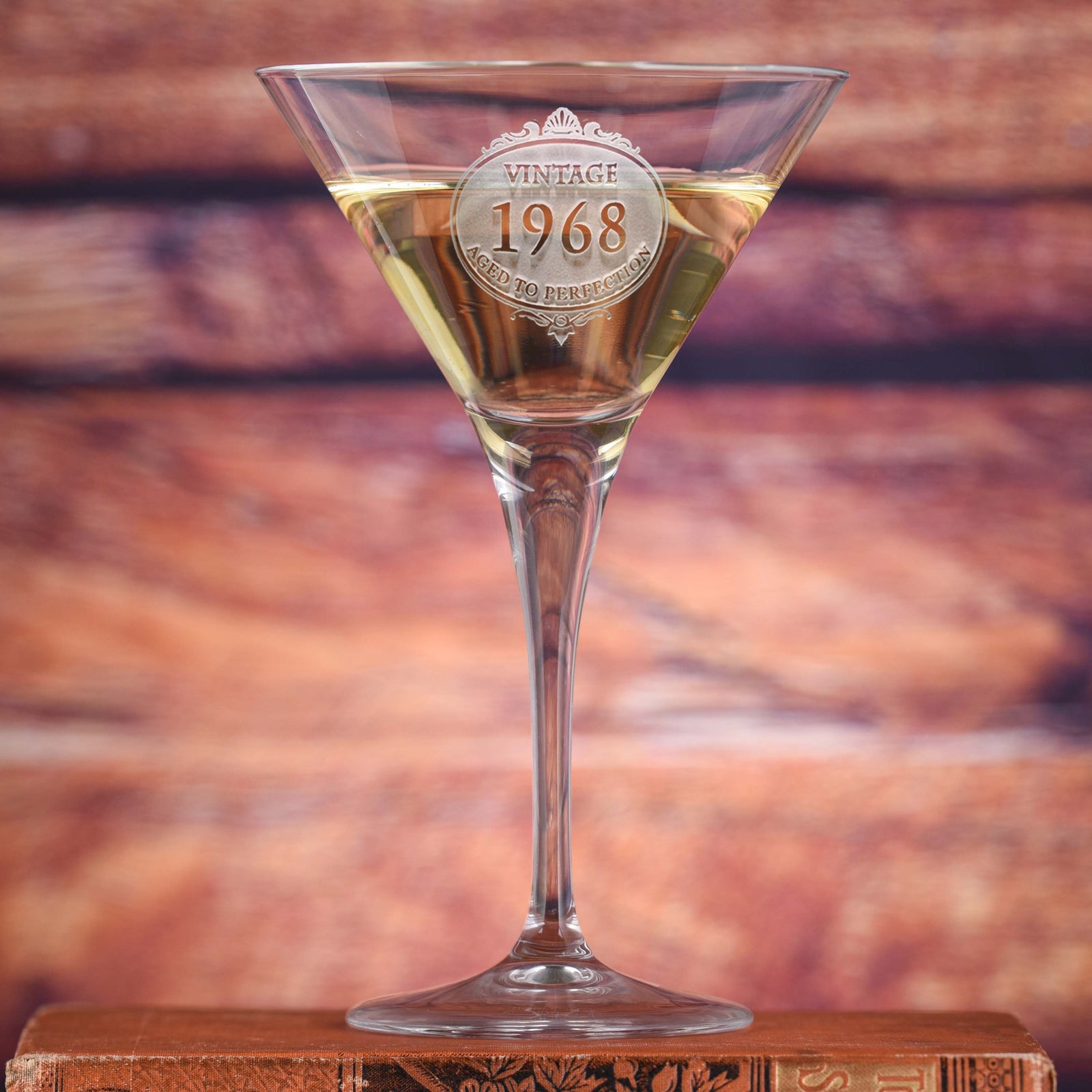 Engraved Crystal Martini Glass, Birthday Gift
