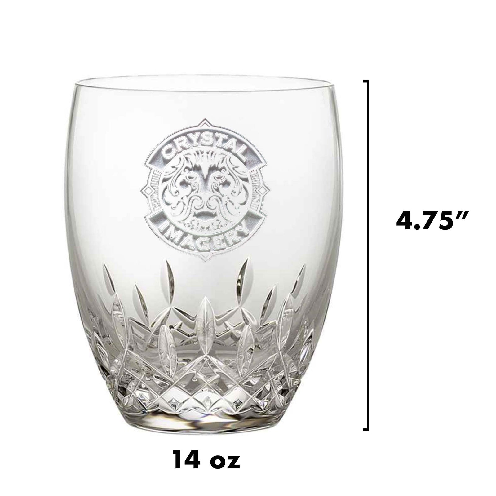 Engraved, Waterford Crystal Bourbon Glasses, Pair