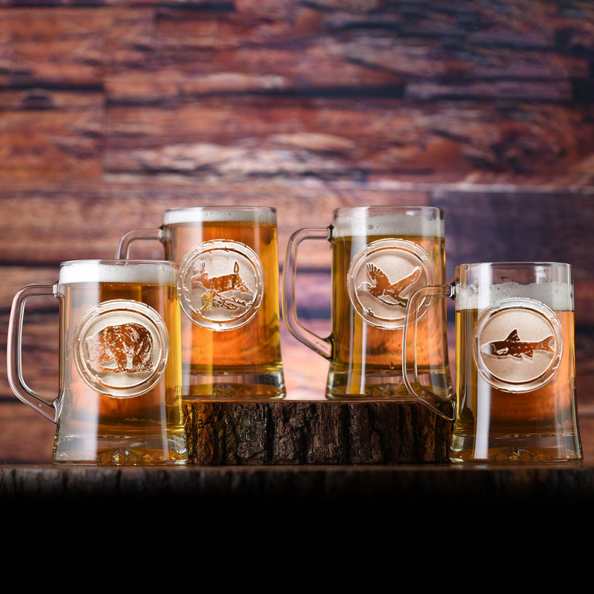 Etched Glass Beer Mug, Bear Mountain, Groomsmen Gifts for Mountain